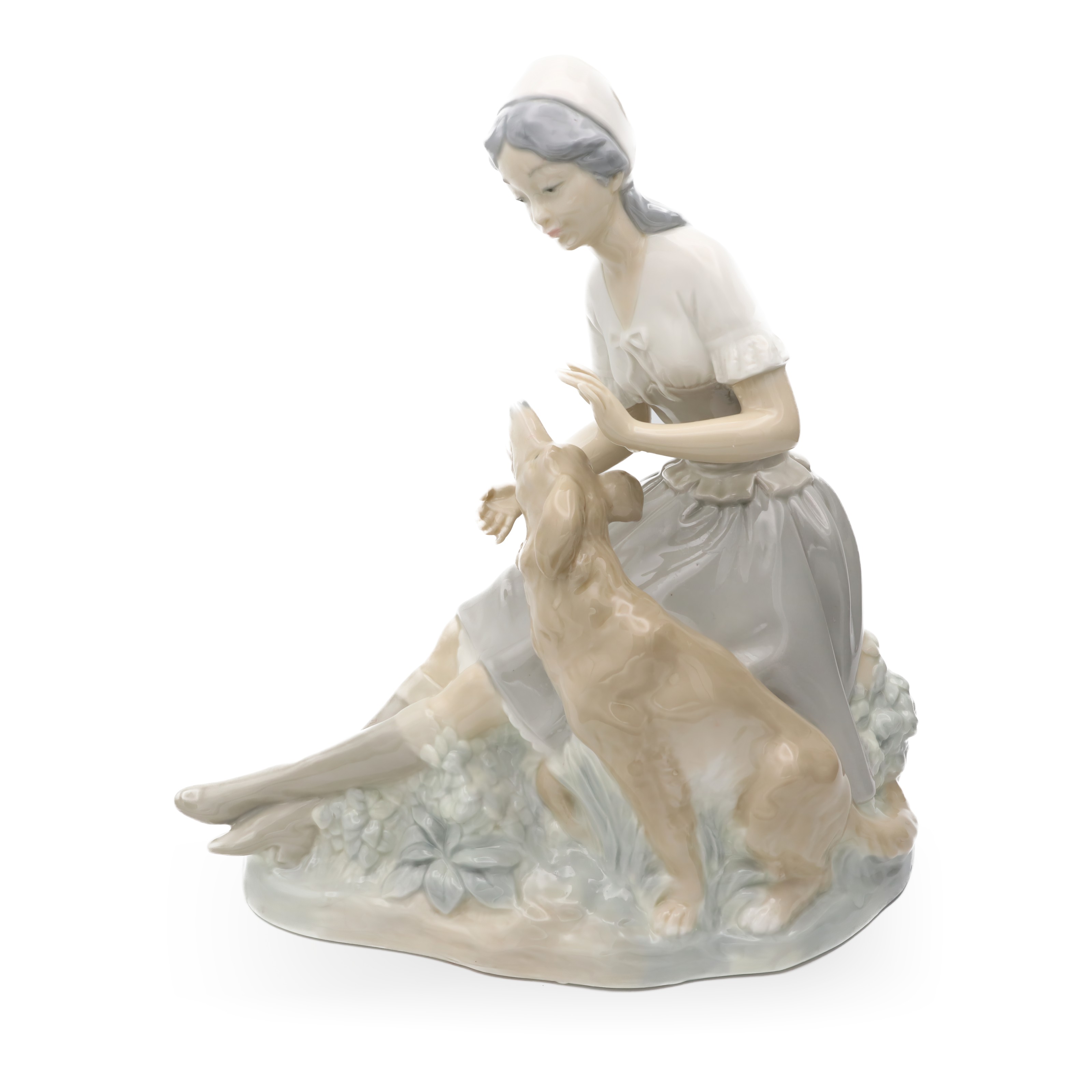 Lladro Girl With Dog NAO Figurine Hand Made Vintage Spanish Porcelain Collectible Sculpture Lladro Girl With Dog NAO Figurine, hand-painted vintage Spanish porcelain collectible ceramic sculpture, detailed ornament