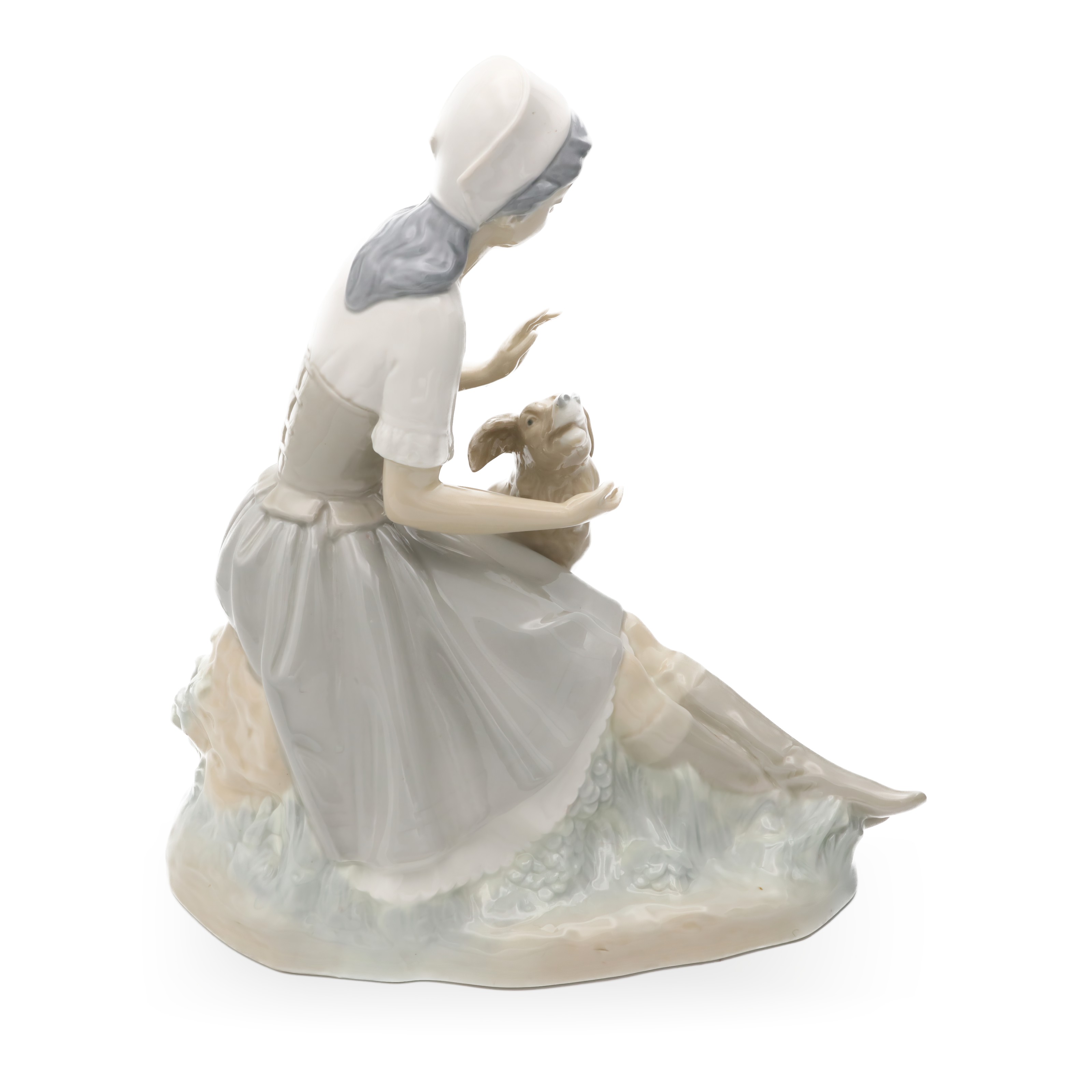 Lladro Girl With Dog NAO Figurine Detailed View Thumbnail for Lladro Girl With Dog, NAO Figurine Girl With Puppy, Hand Made Vintage Spanish Porcelain, Collectible Ceramic Sculpture, Detailed Hand-Painted Ornament