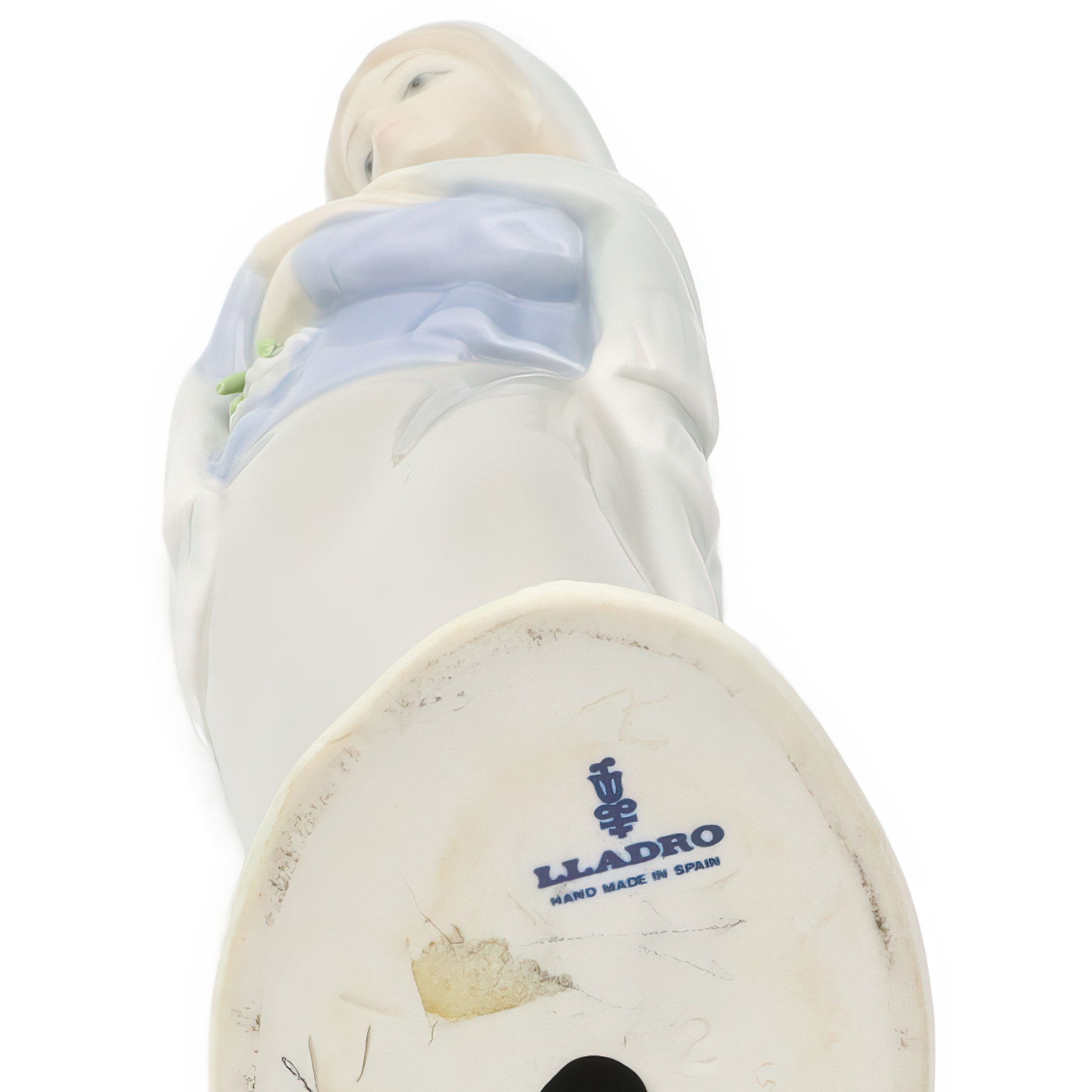 Lladro Veiled Lady With Lilies, Girl With Flowers, Vintage Hand-Painted Porcelain