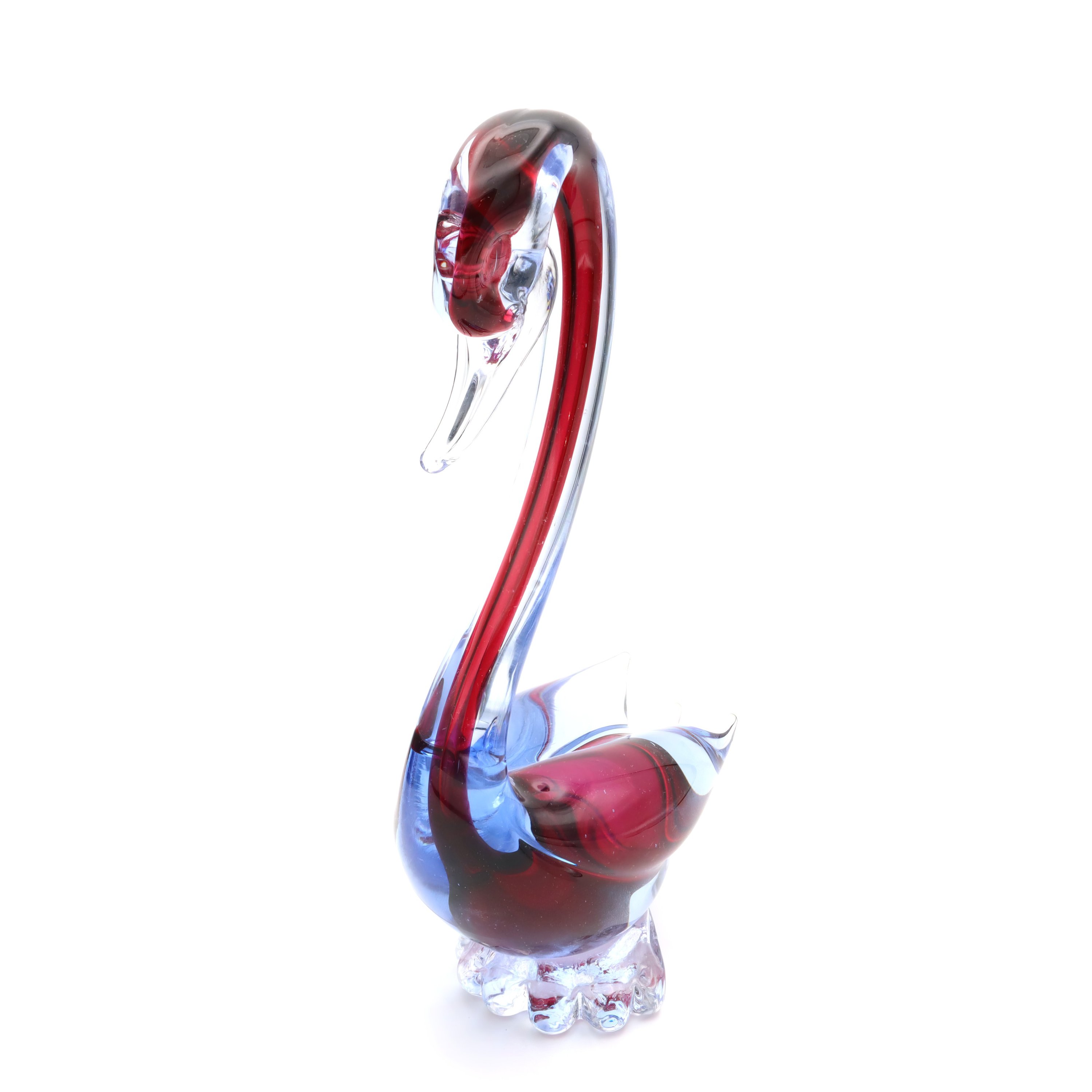 Murano Glass Purple Swan, Blown Glass, Original Italian Treasure, Exquisite Collectible Art Piece