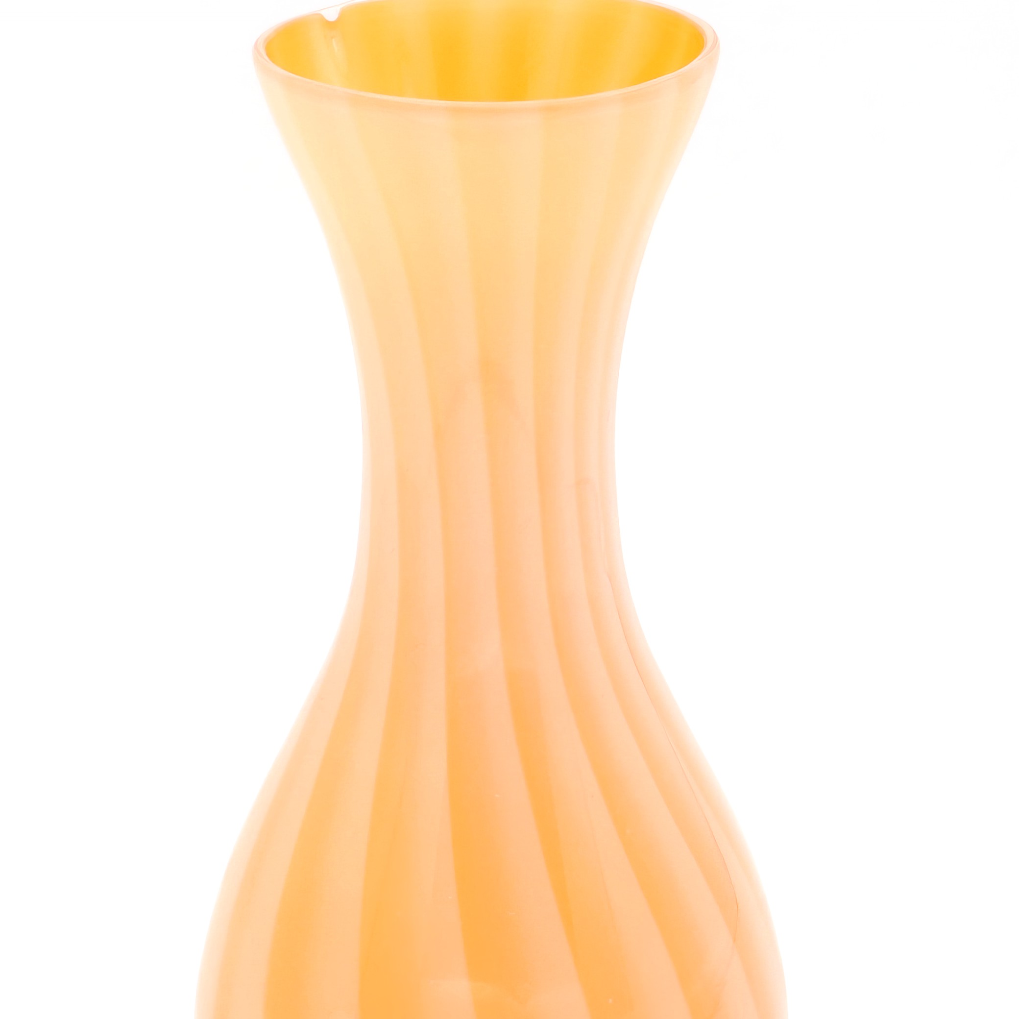 Murano Glass Yellow Vase, 1980s Vintage Hand Made, Original Italian, Exquisite Home Décor Accent, Collectible Art Glass Masterpiece