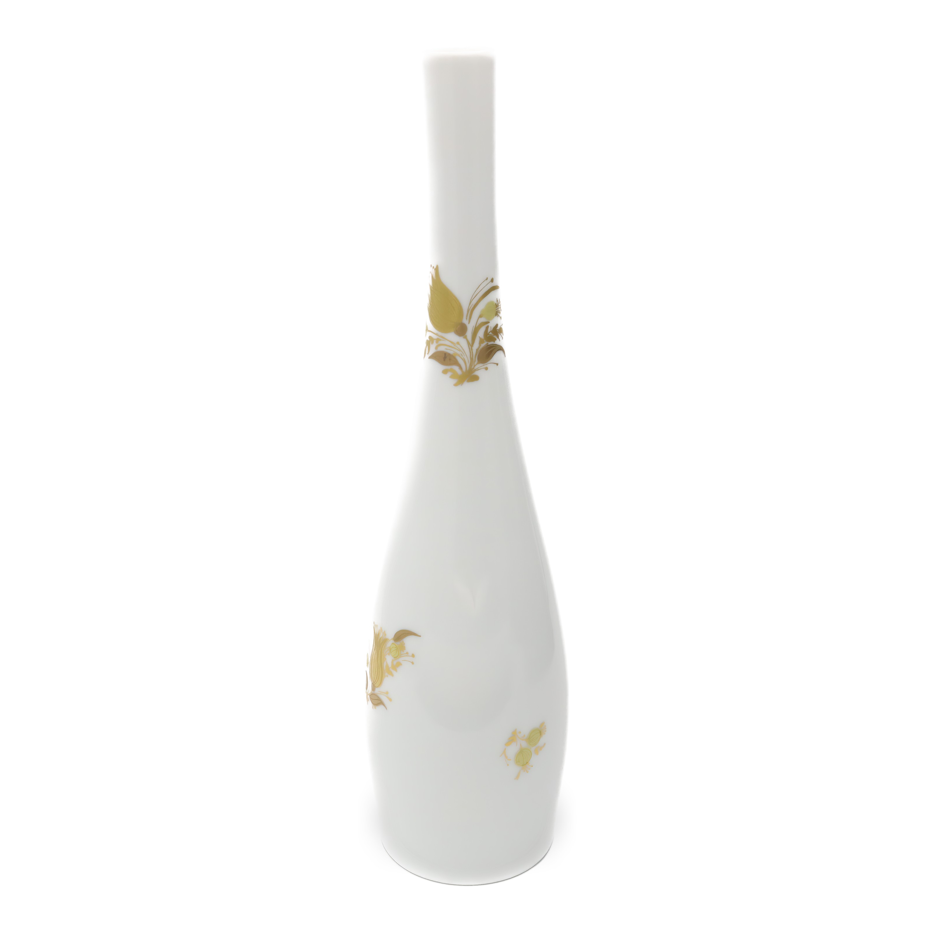 Rosenthal vase vintage porcelain white golden hand painted china mid-century decor elegant studio vase