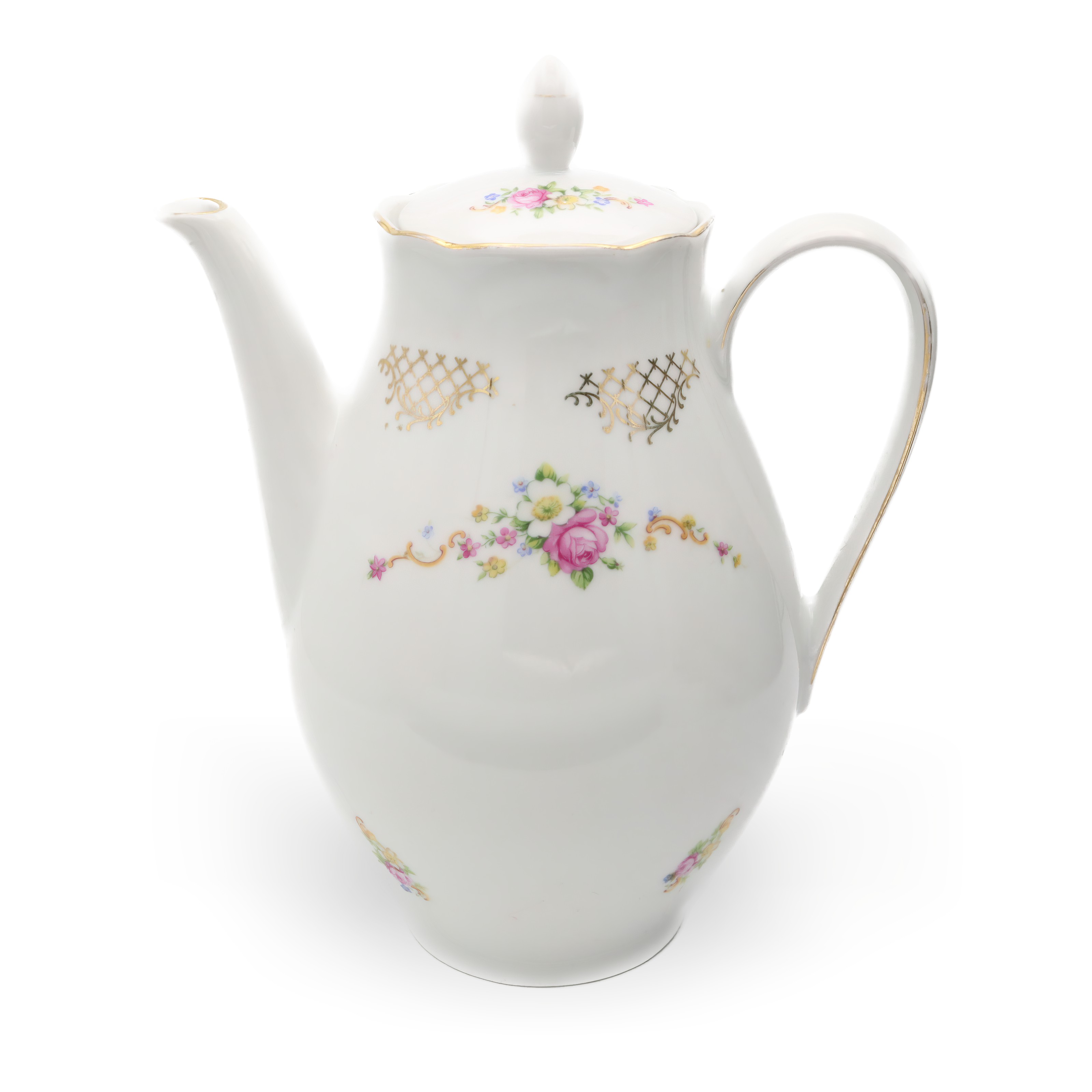 Vintage teapot porcelain fine china, Colditz German porcelain with floral design, classic European elegance collectible tea serveware