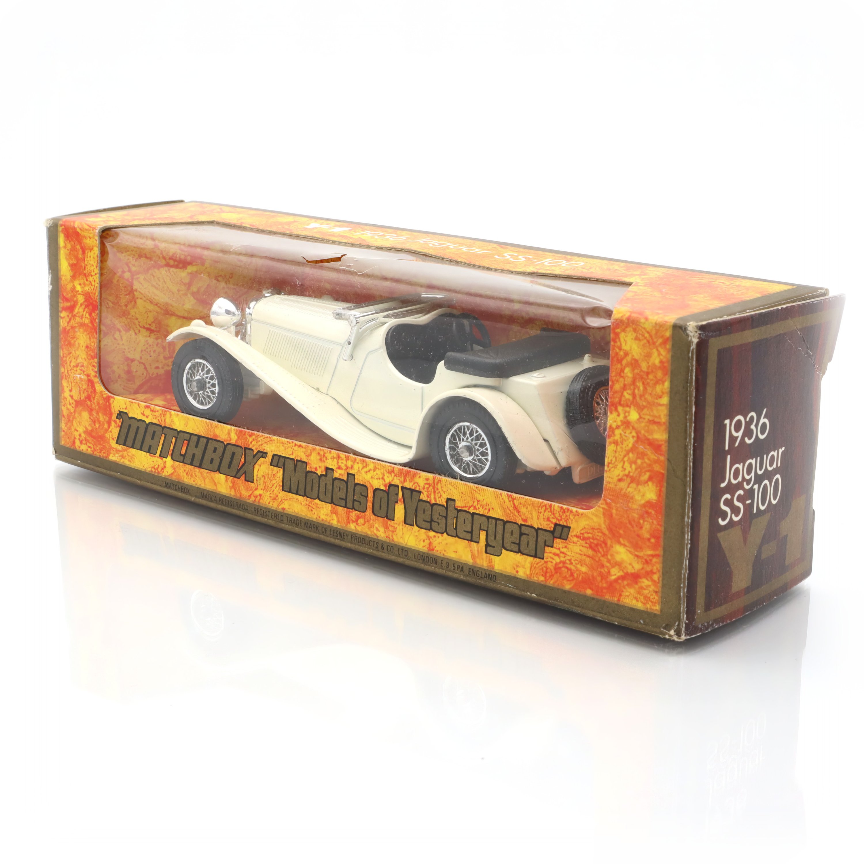 Y-1 1936 Jaguar SS100 - Vintage Diecast Collectible - Models Of Yesteryear - Lesney Matchbox - Classic Sports Car - Mint Condition