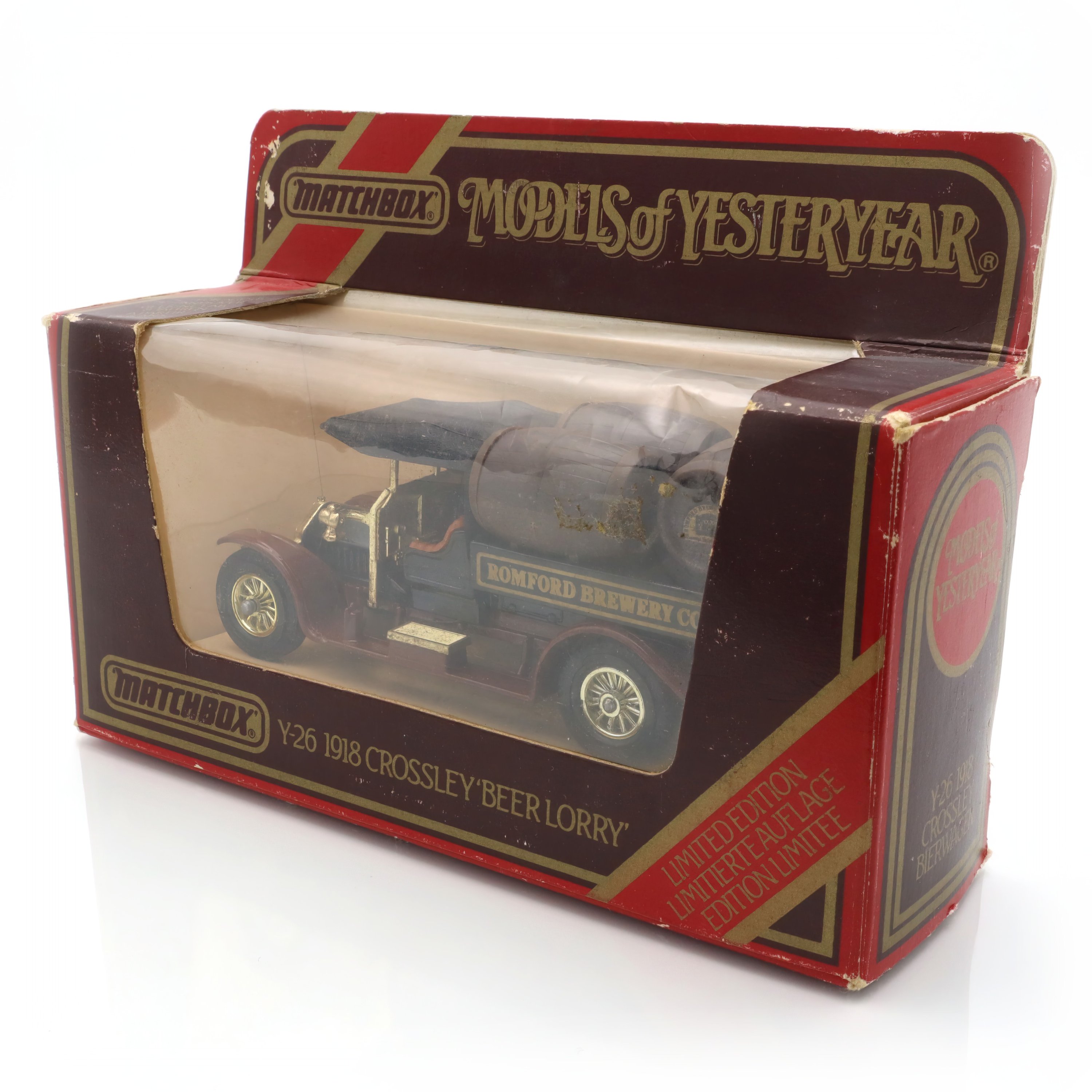 Y-26 1918 Crossley Beer Lorry - Vintage Diecast - Collectible Model - Brewery Theme - Classic Commercial Vehicle