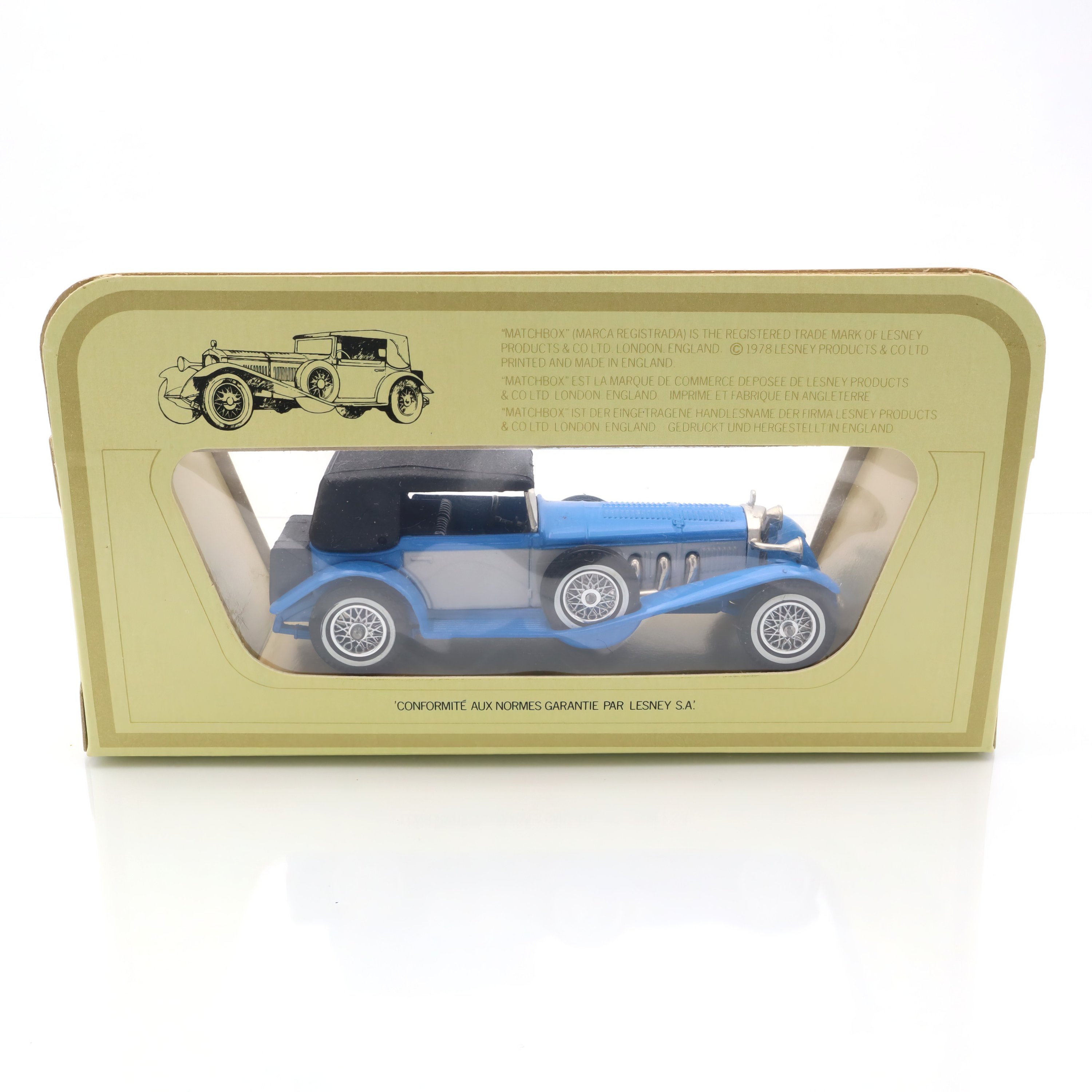 Y-16 1928 Mercedes SS - Vintage Collectible - Classic Diecast Car - Rare Model - Historical Replica - Matchbox MOY