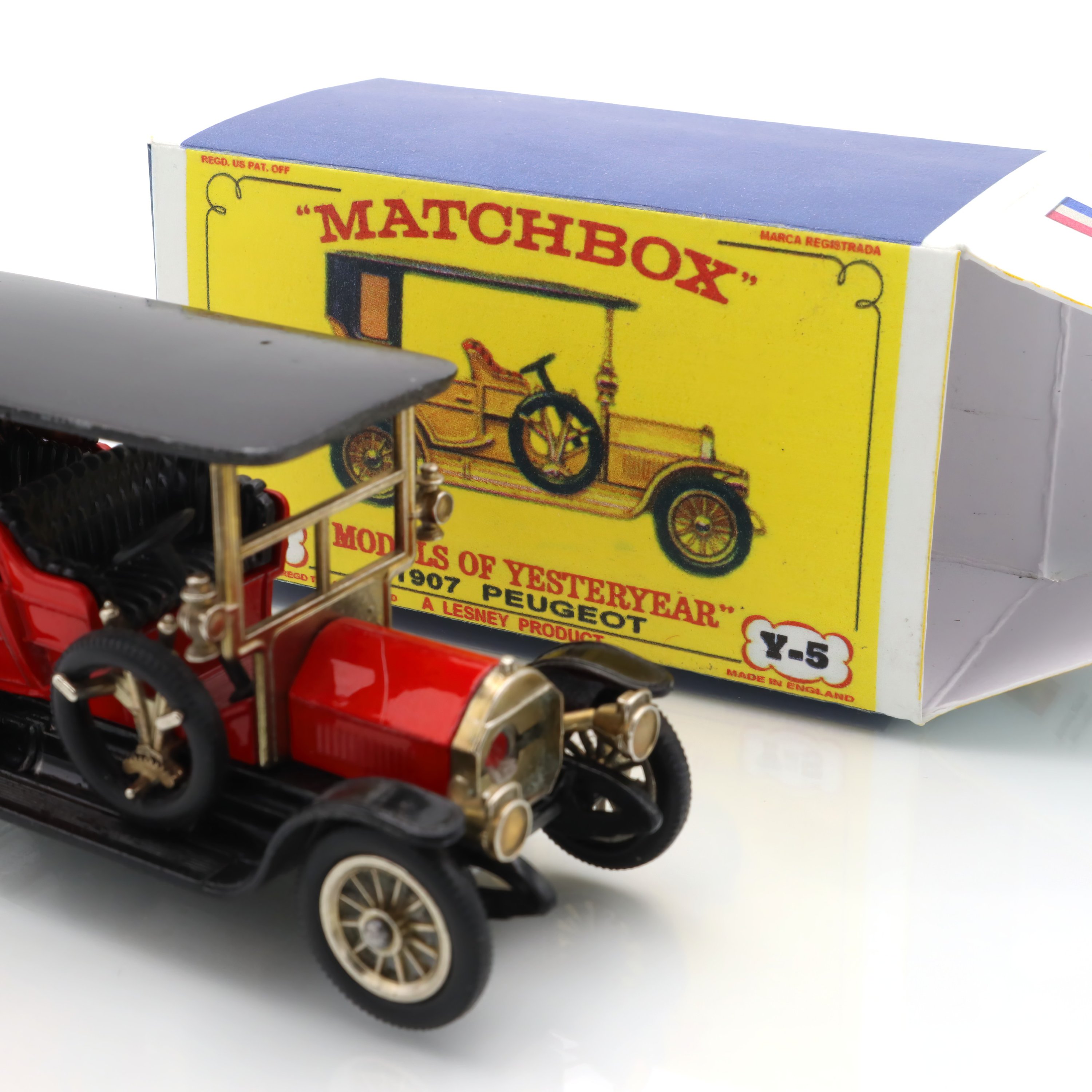 Y-5 1907 Peugeot - Vintage Diecast Car - Collector’s Item - Matchbox Yesteryear Series - Classic French Automobile - Retro Toy Model