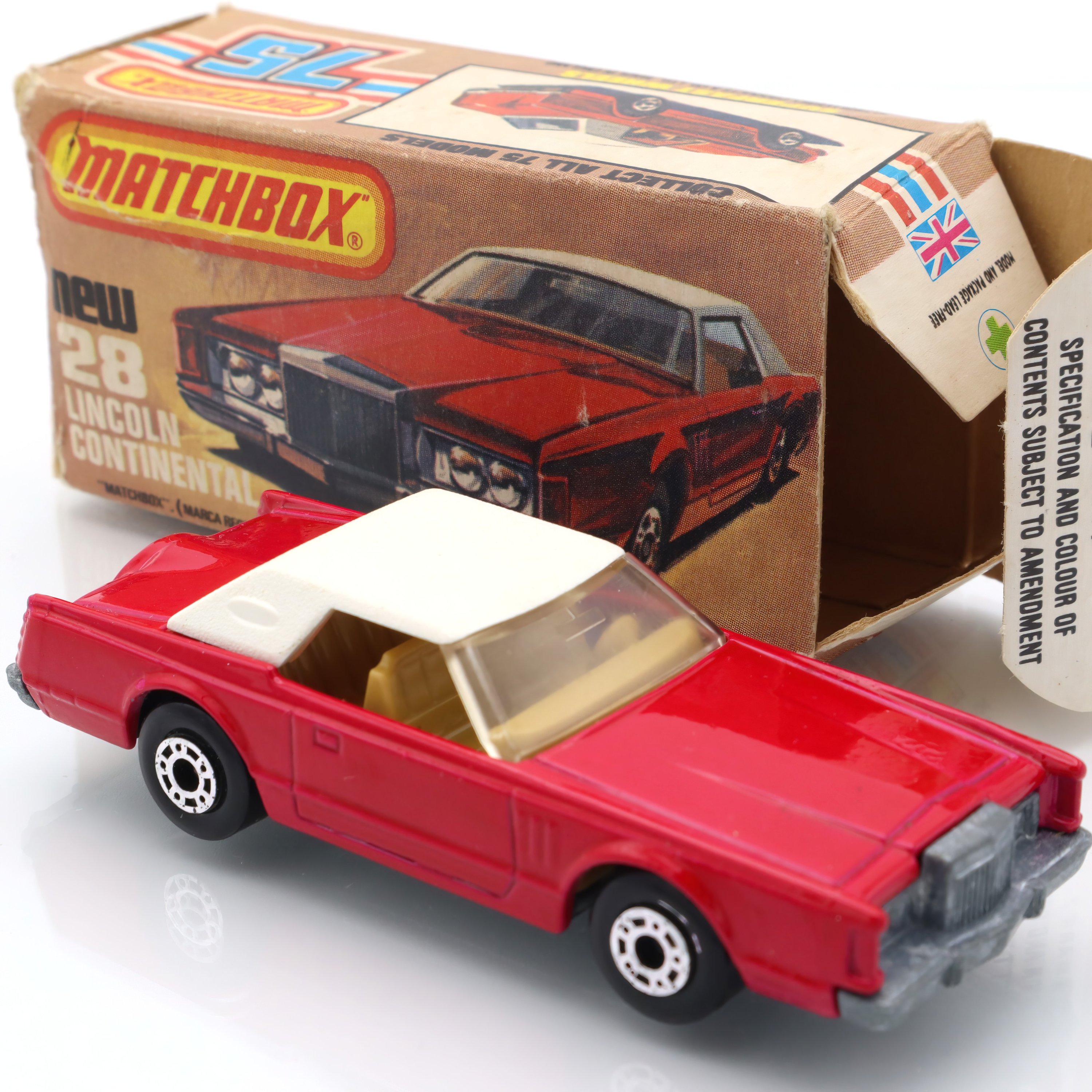 Matchbox Superfast 28 Lincoln Continental - Diecast Model Car - Collectible Scale Model - Vintage Replica - Classic Toy Vehicle