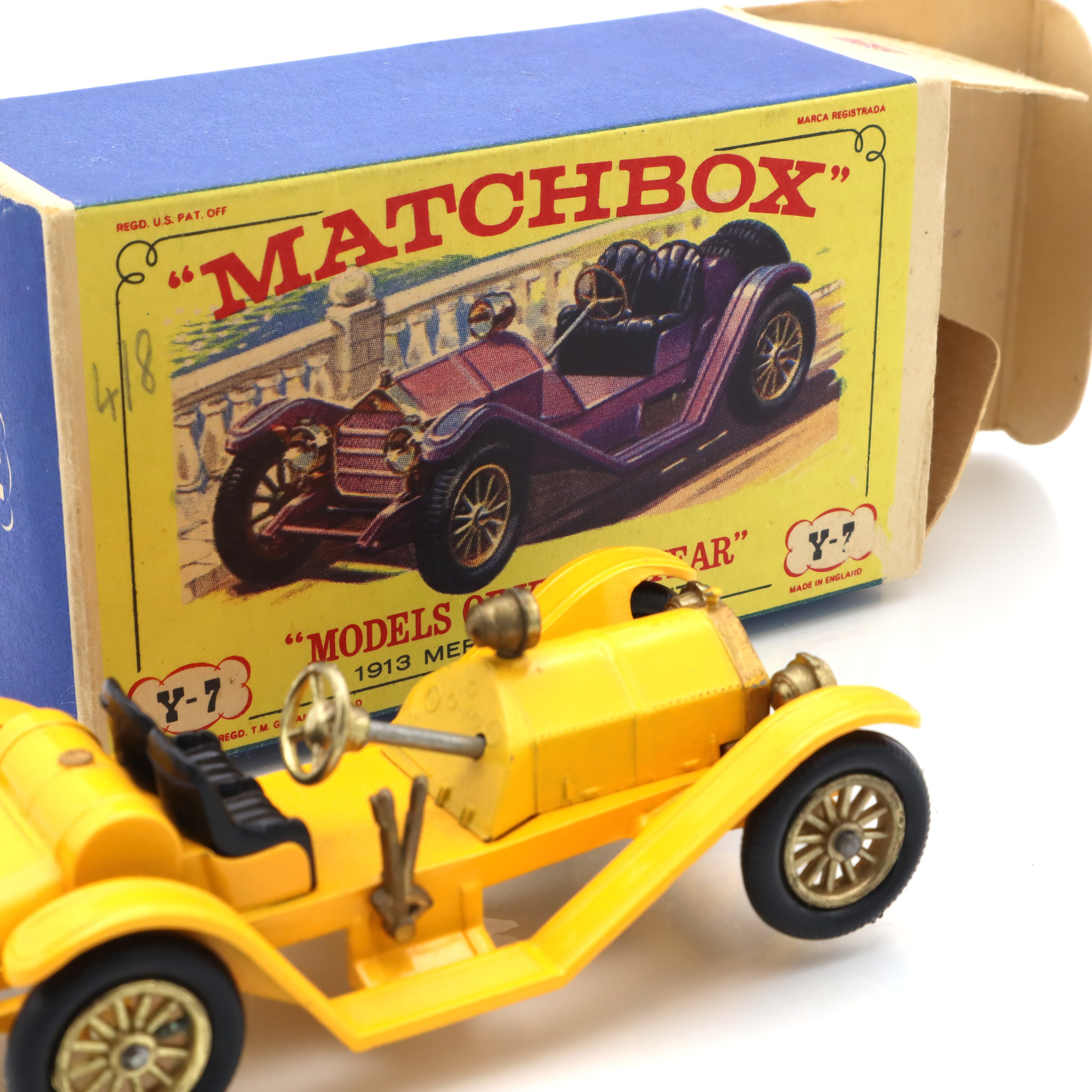 Y-7 1913 Mercer Raceabout - Vintage Diecast Collector’s Model - Classic Automotive Memorabilia - Detailed Historical Replica