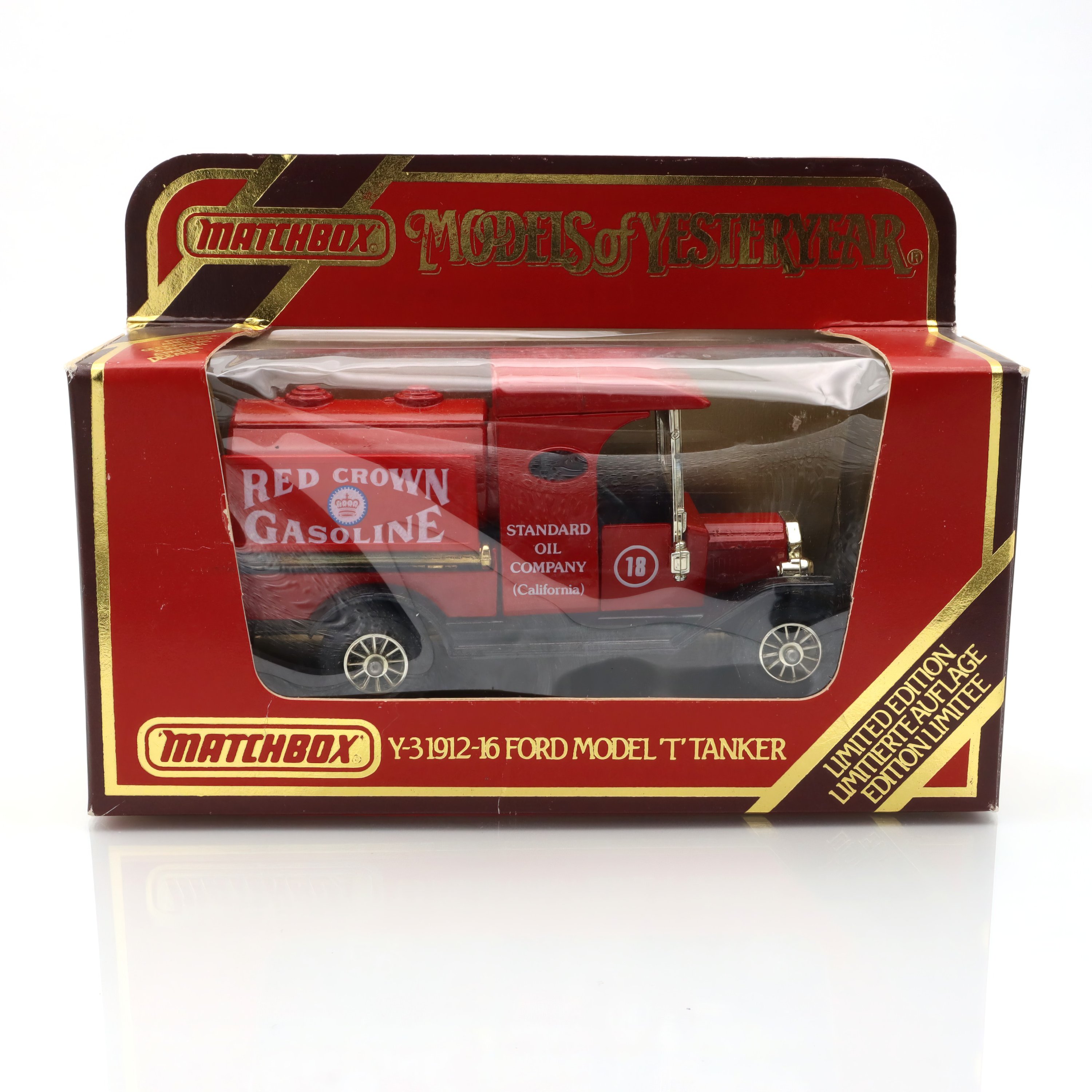 Y-3 Red Crown Gasoline Tanker - Vintage Collectible Diecast Model - 1930s Inspired Design - Perfect For Classic Car Enthusiasts