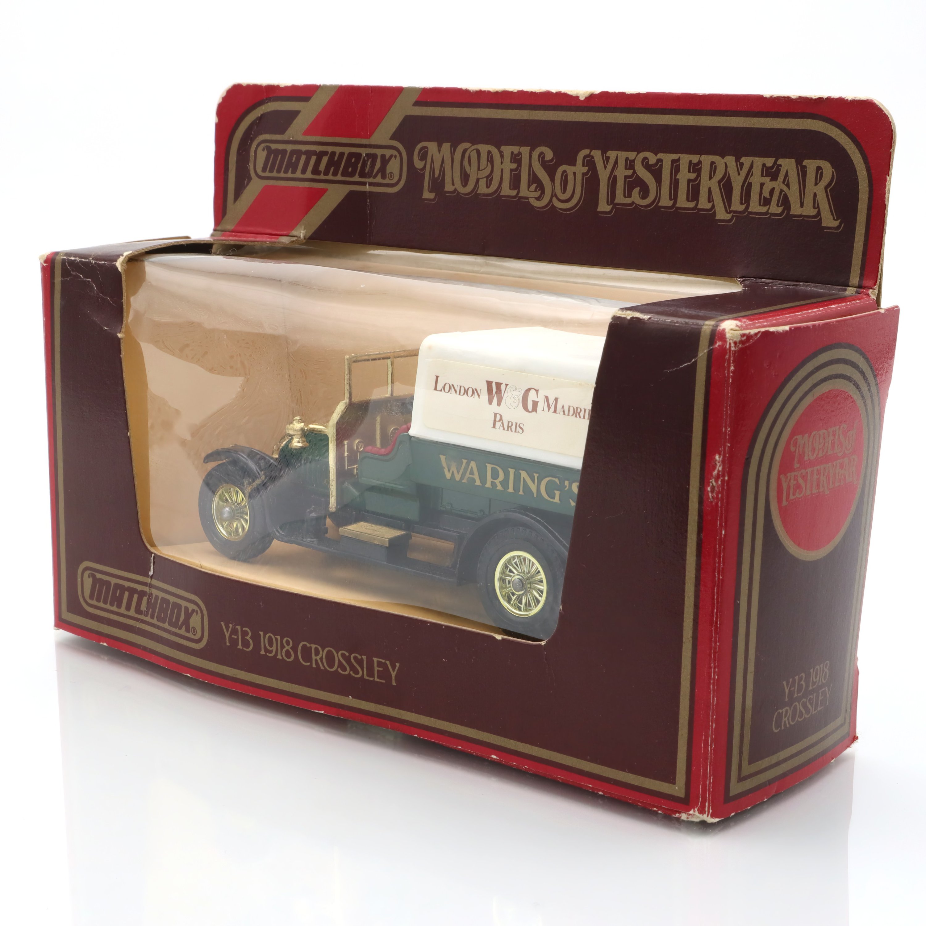 Y-13 Crossley 1918 Warning’s Truck - Vintage Diecast Model - Matchbox Collectible - Antique Toy Vehicle - Classic Car Replica