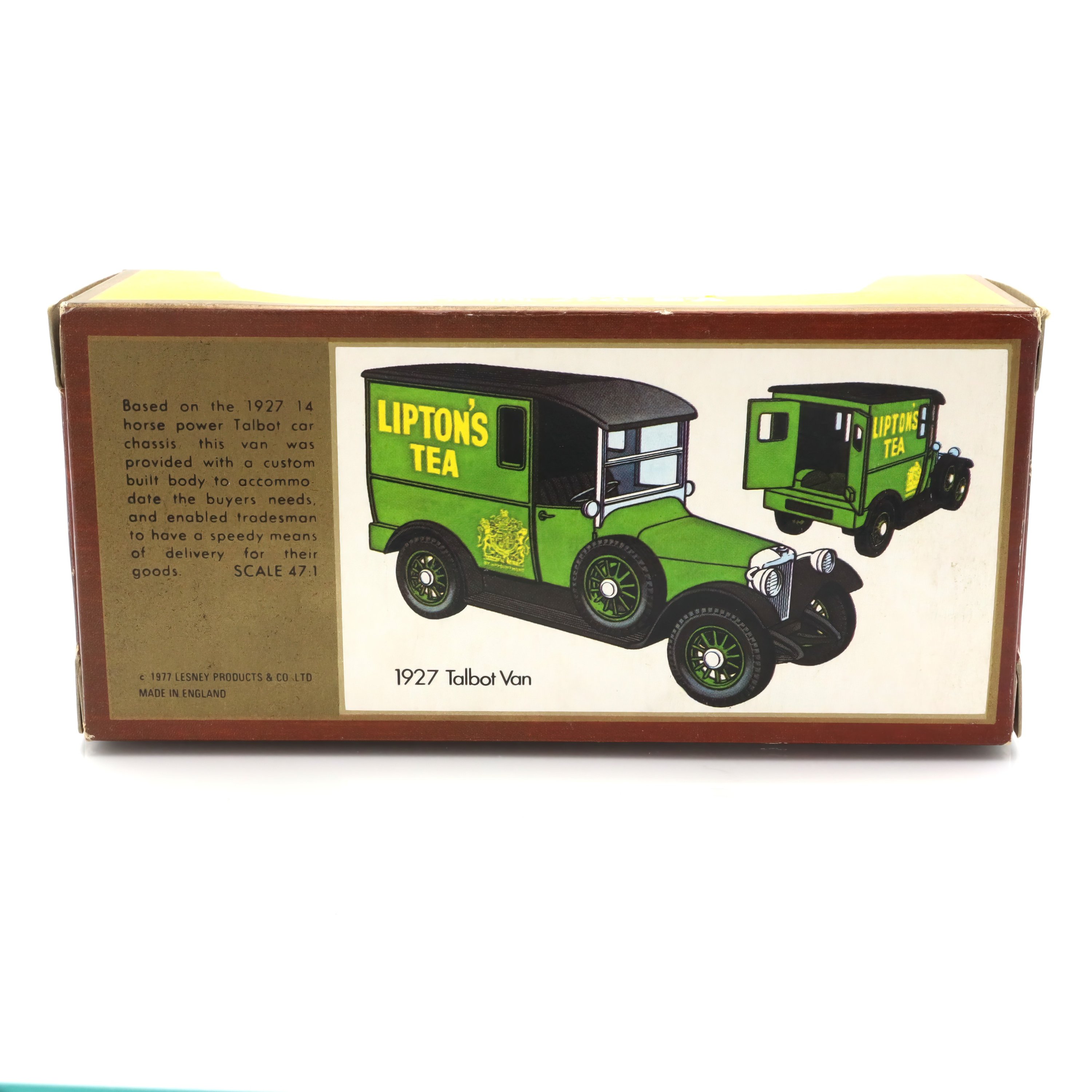 Y-5 Talbot Lipton’s Tea - Vintage Diecast Model - 1920s Inspired Collectible - Classic Car Design - Rare Matchbox Edition