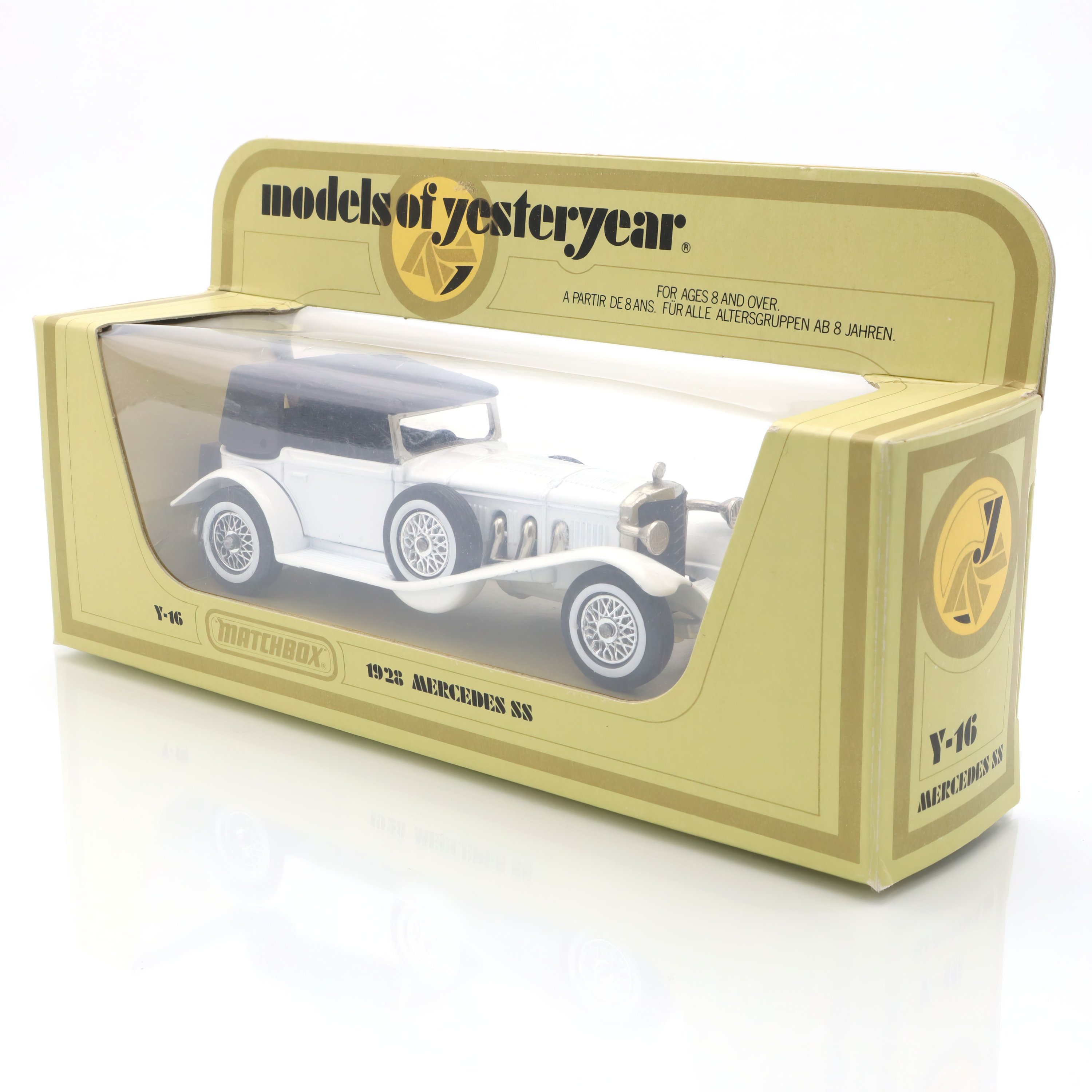Y-16 Mercedes SS White - Vintage Diecast Car - Collectible Model Vehicle - Classic Mercedes Benz Toy - Matchbox Models Of Yesteryear