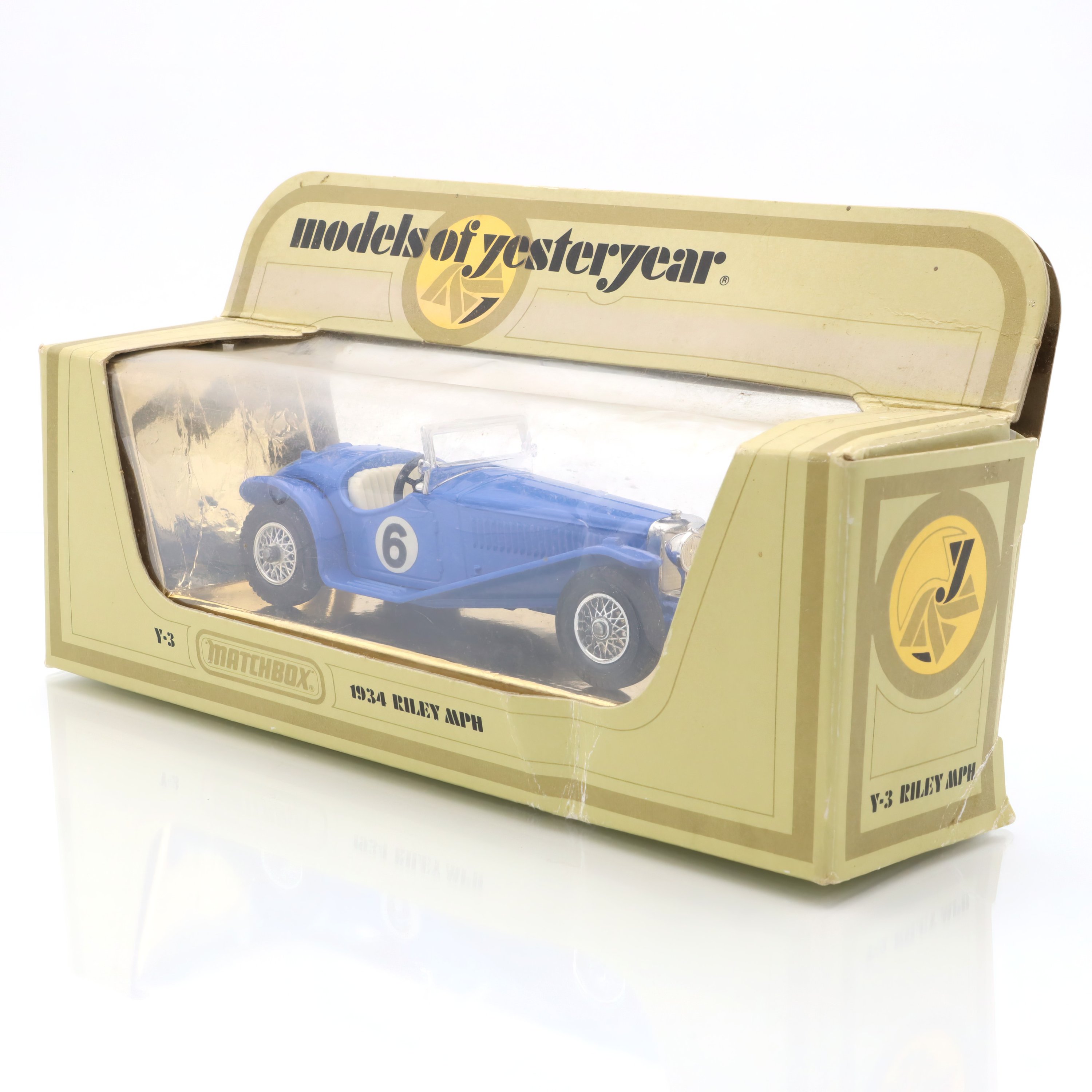 Y-3 1934 Riley MPH Blue Roadster - Diecast Collectible - Vintage Toy - Classic Car Replica - Collector’s Model - Retro Display Piece