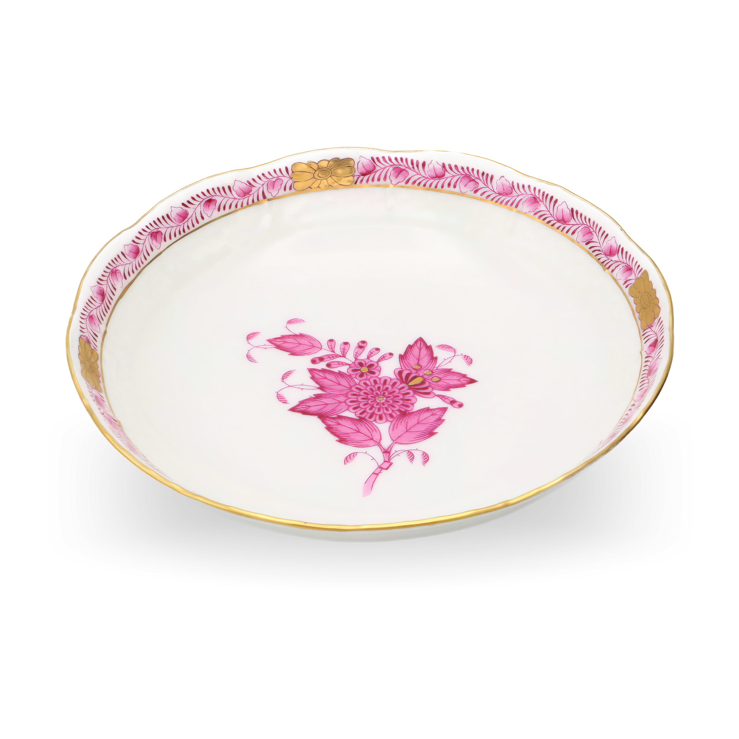 Herend Hungary Raspberry Chinese Bouquet Apponyi Tea Cup - Saucer - Desert Plate Set