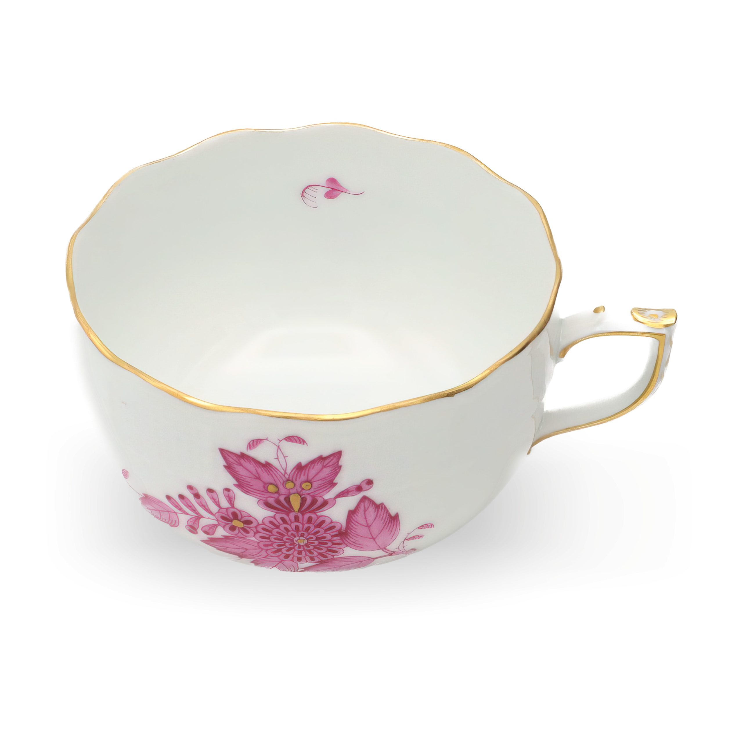 Herend Hungary Raspberry Chinese Bouquet Apponyi Tea Cup - Saucer - Desert Plate Set