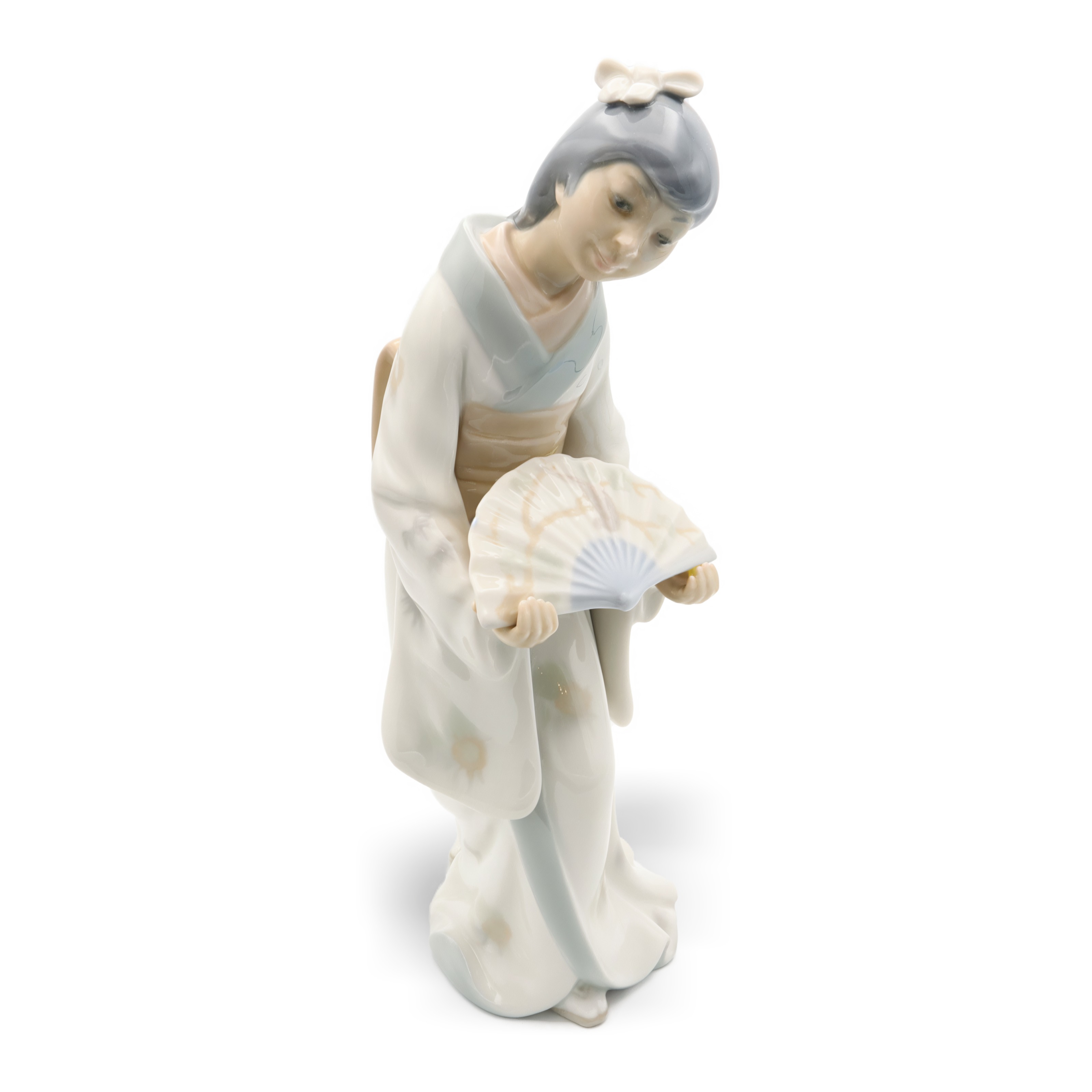 Lladro NAO Geisha Doll Handmade Porcelain Figurine Vintage Japanese Collectible Sculpture Lladro NAO Geisha Doll handmade porcelain figurine, vintage Japanese collectible sculpture, oriental decor, Japanese woman with fan