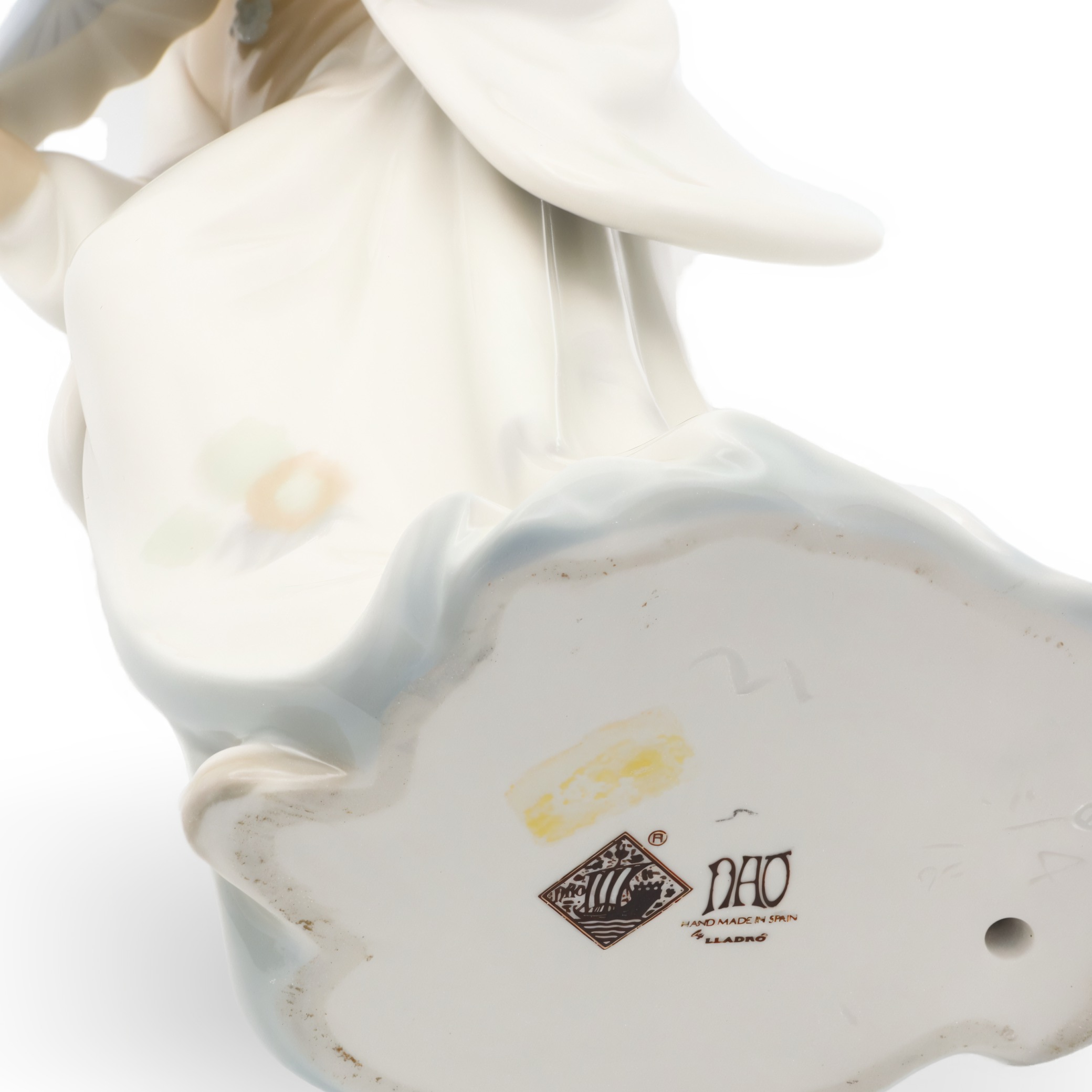 Lladro NAO Geisha Doll Porcelain Figurine Base Detailed View Thumbnail for Lladro NAO Geisha Doll Handmade Porcelain Figurine - Vintage Collectible Sculpture - Oriental Decor - Japanese Figurine