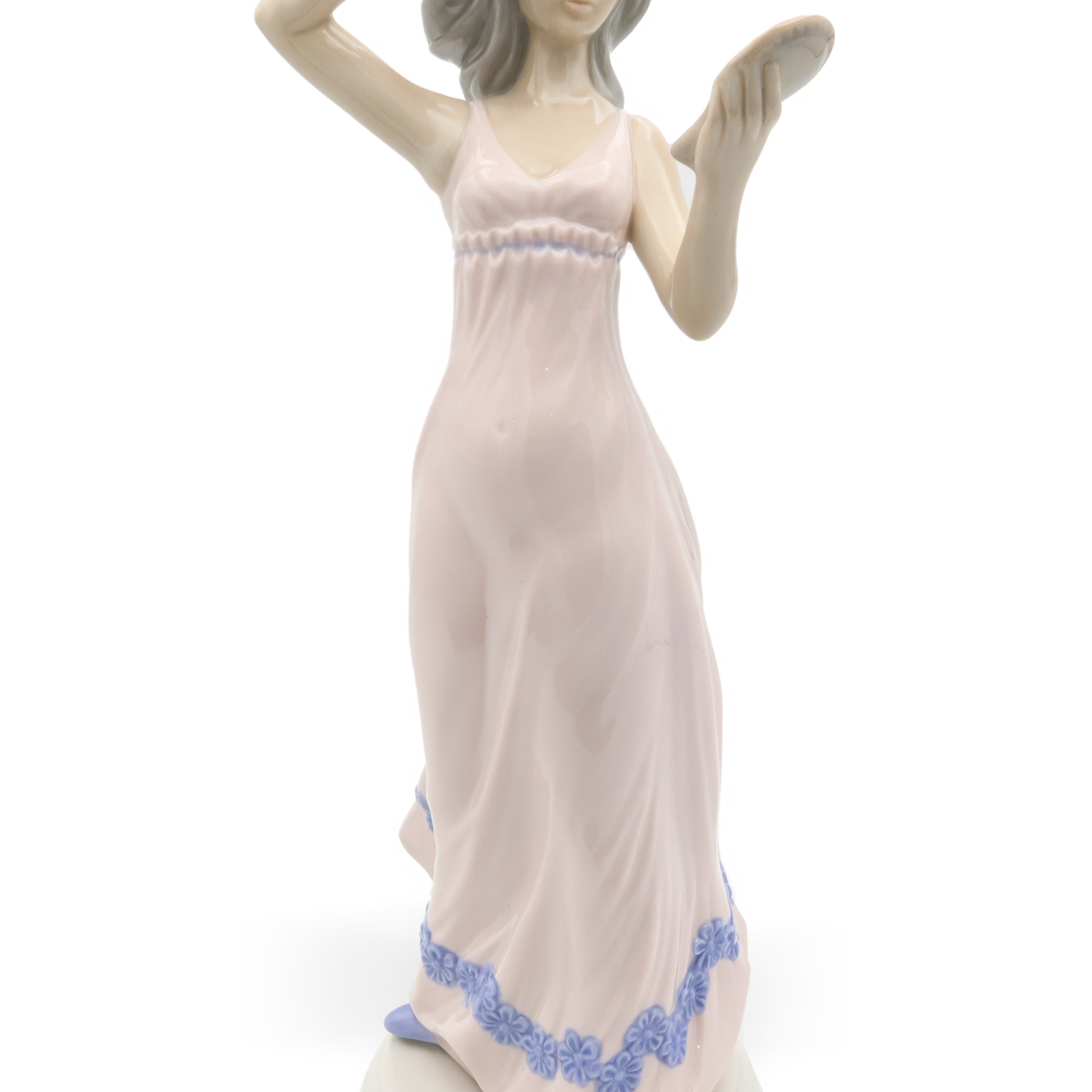 Thumbnail for Vintage Porcelain Doll - Elegant Woman Combing Her Hair - Tengra Spanish Hand Made Figurine - Collectible Porcelain Figurine