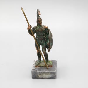 Achilles The Invincible - Solid Bronze Greek Hero Sculpture With Helmet And Armor - Ancient Greek Decor - Mythology Art - Trojan War Statue