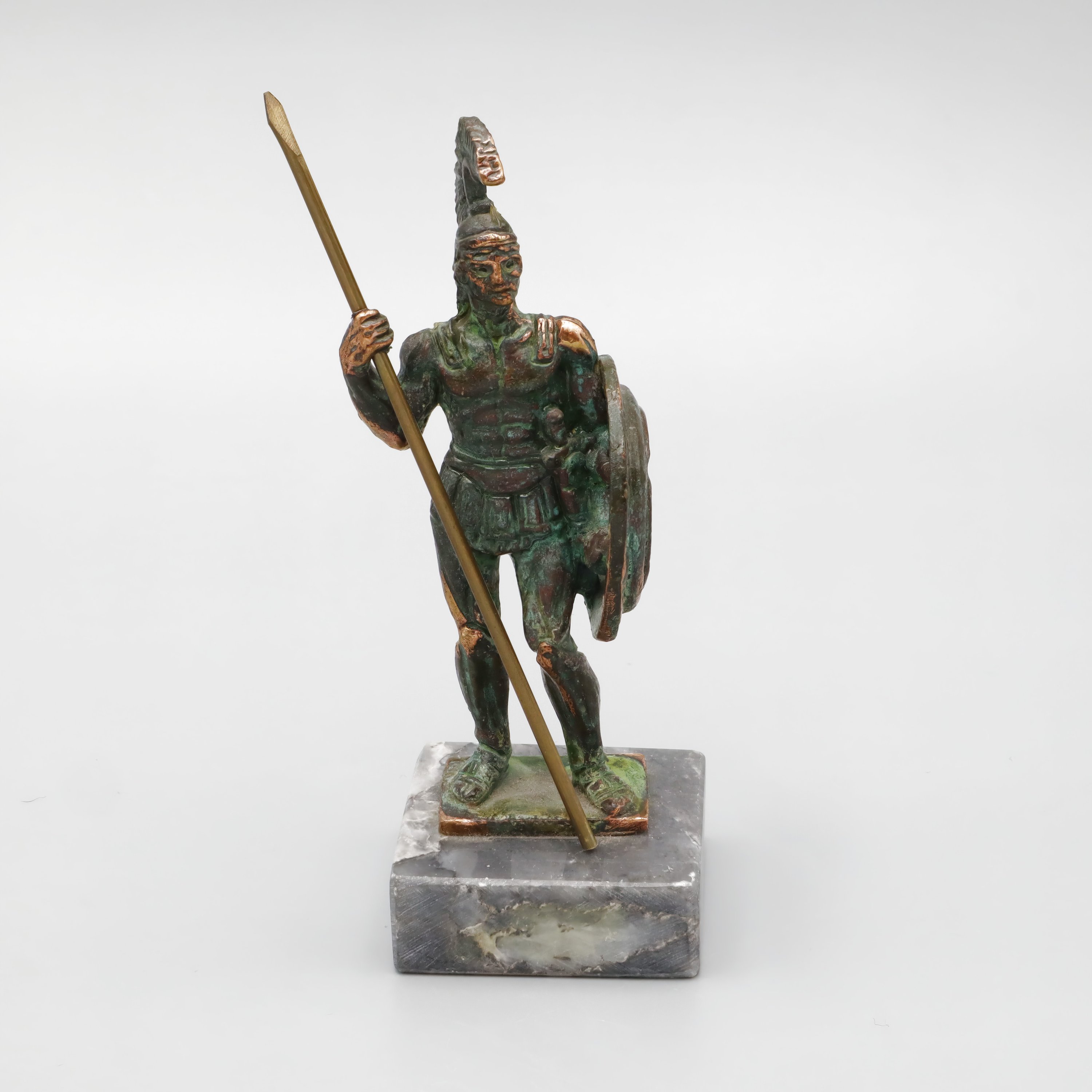 Achilles The Invincible - Solid Bronze Greek Hero Sculpture With Helmet And Armor - Ancient Greek Decor - Mythology Art - Trojan War Statue