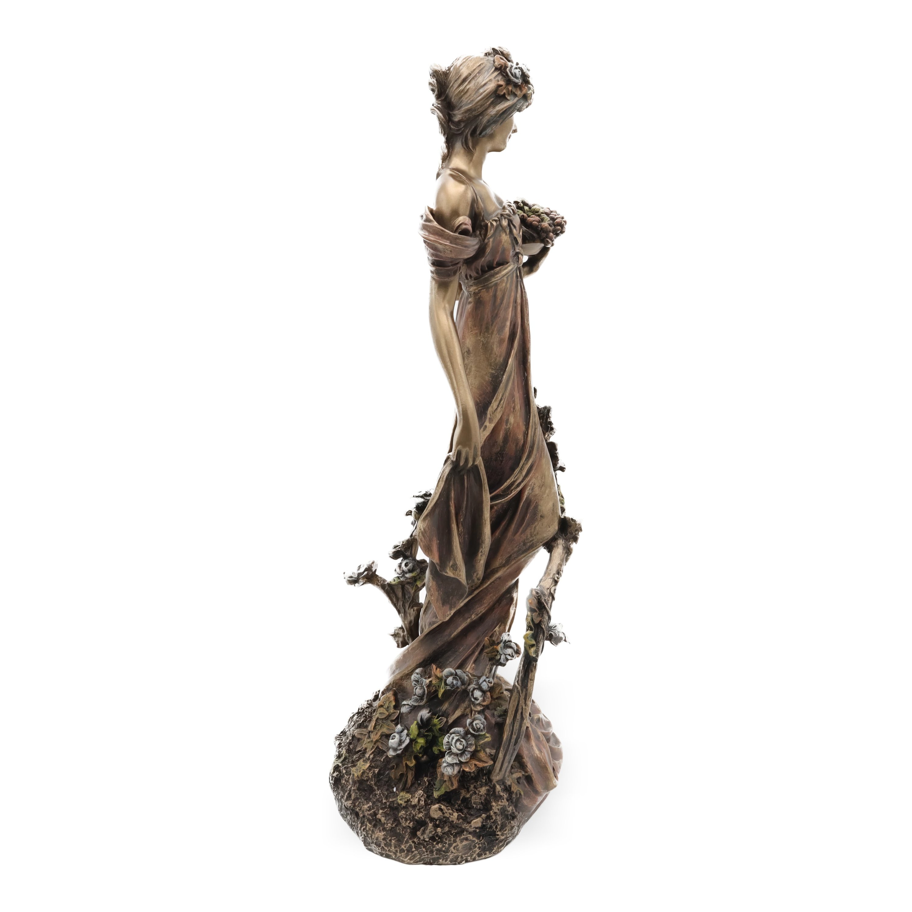 Alphonse Mucha Art Nouveau Statue - Bronze Coated Elegant Woman Figurine Nymph Statue Veronese Collection (Retired)