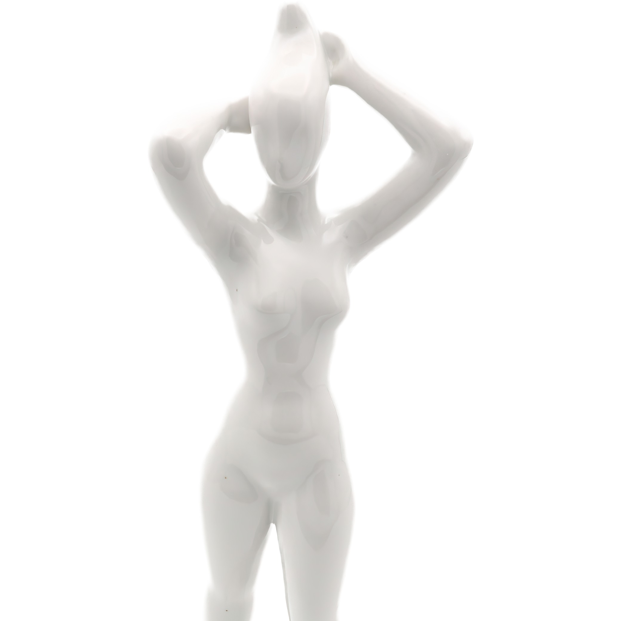 Art Deco Woman Statue Detailed View Thumbnail for Art Deco Woman Statue - Lady Combing Her Hair - Hand Made Porcelain Figurine - Very Rare - Vintage Home Decor - Collectible Female Figure