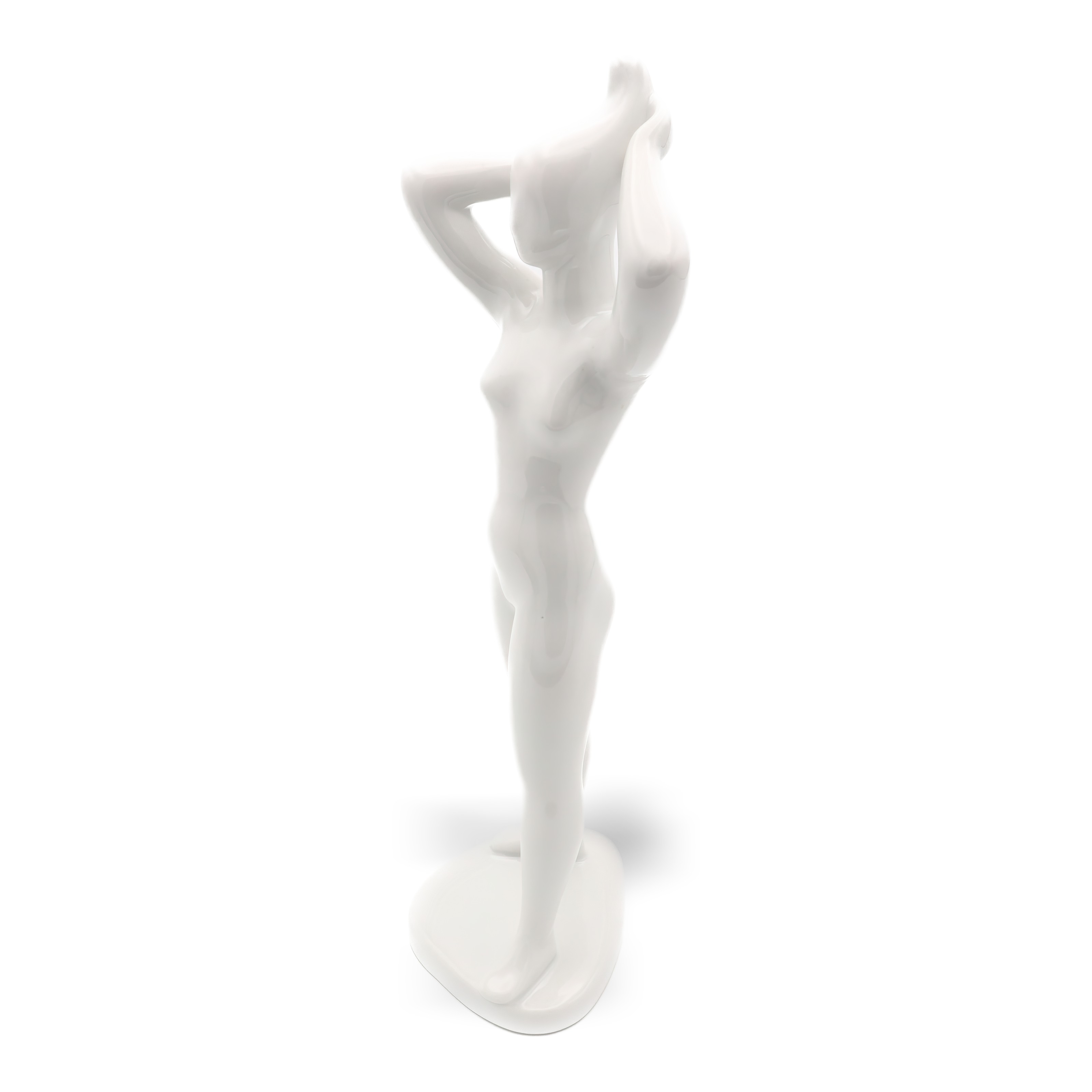 Art Deco Woman Statue Detailed View Thumbnail for Art Deco Woman Statue - Lady Combing Her Hair - Hand Made Porcelain Figurine - Very Rare - Vintage Home Decor - Collectible Female Figure