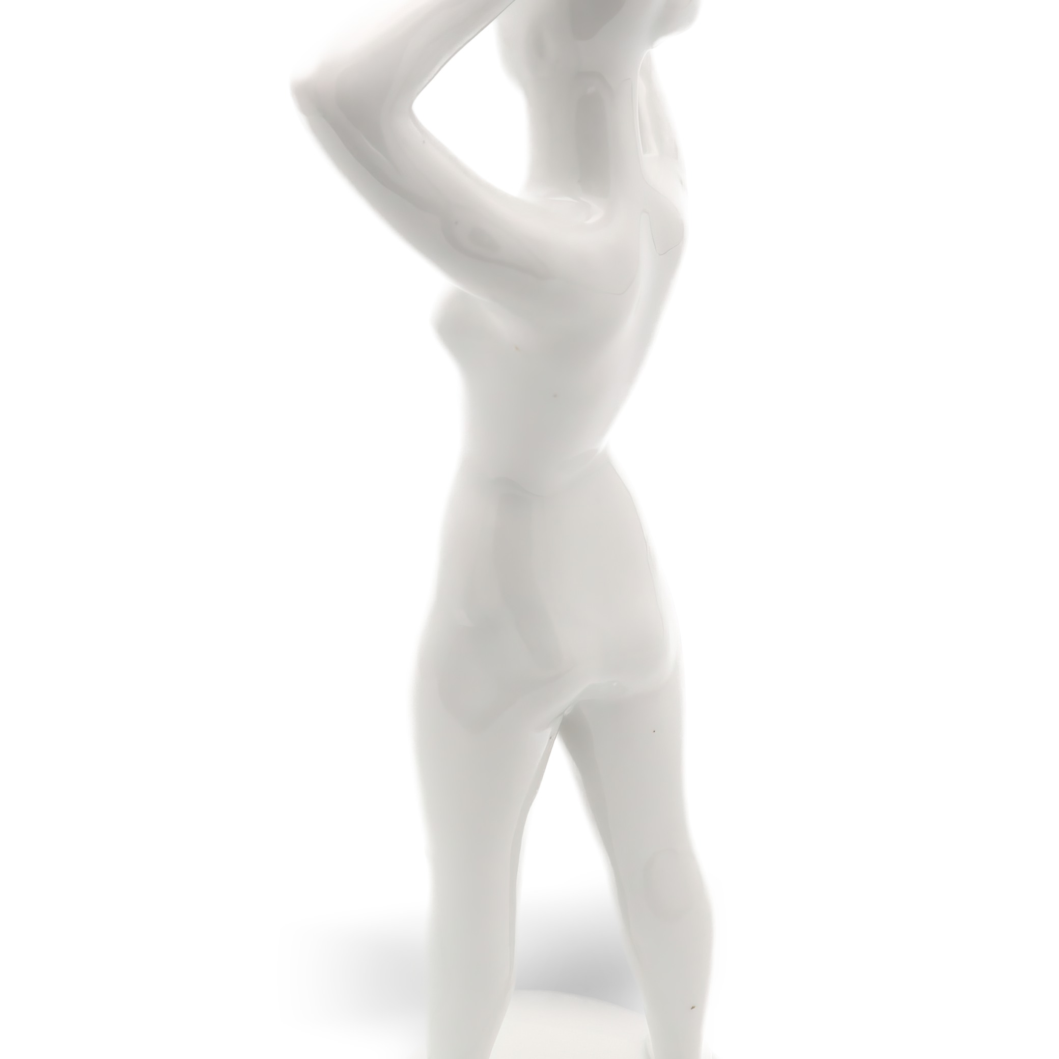 Art Deco Woman Statue Detailed Side View Thumbnail for Art Deco Woman Statue - Lady Combing Her Hair - Hand Made Porcelain Figurine - Very Rare - Vintage Home Decor - Collectible Female Figure