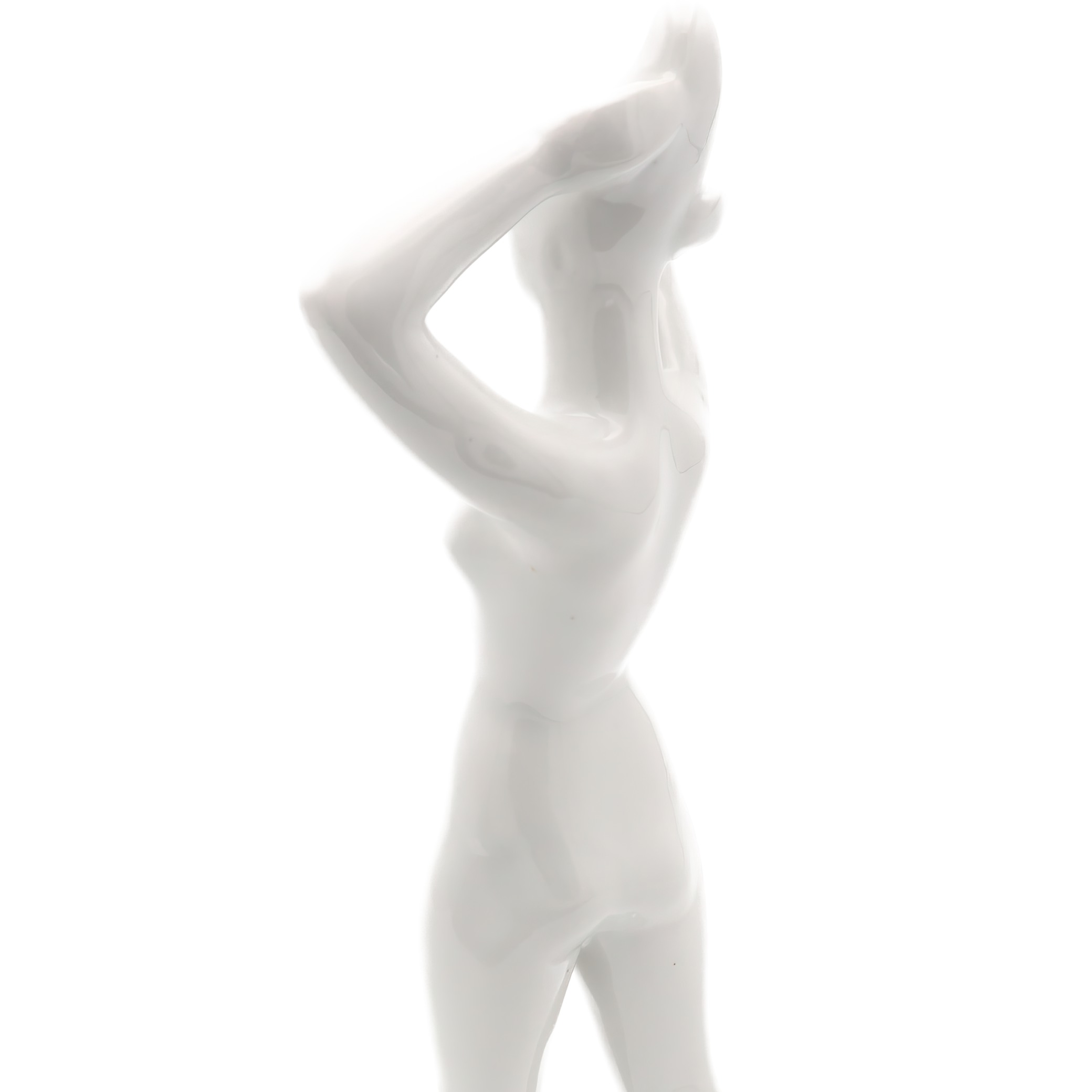 Art Deco Woman Statue Detailed View Thumbnail for Art Deco Woman Statue - Lady Combing Her Hair - Hand Made Porcelain Figurine - Very Rare - Vintage Home Decor - Collectible Female Figure