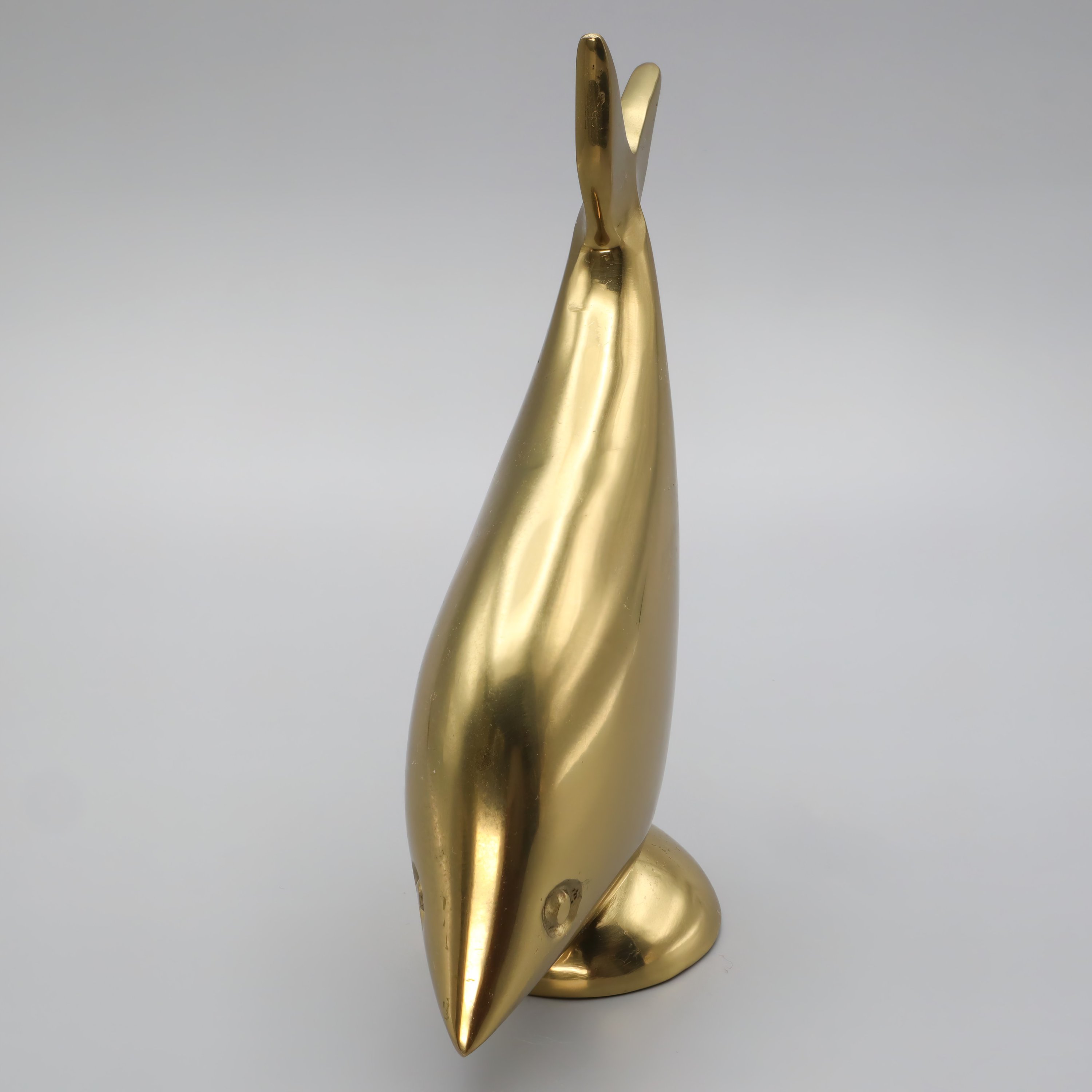 Brass Fish Figurine - Solid Metal Art Deco Statue - Vintage Brass Decor - Nautical Fish Statue - Retro Metal Figurine - Coastal Home Decor