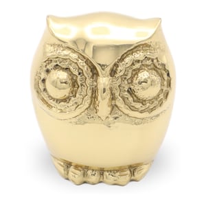 Brass Owl Statue - Mini Bird Figurine - Solid Brass Art Deco - Vintage Home Decor - Owl Collectible - Mid Century Modern Decor