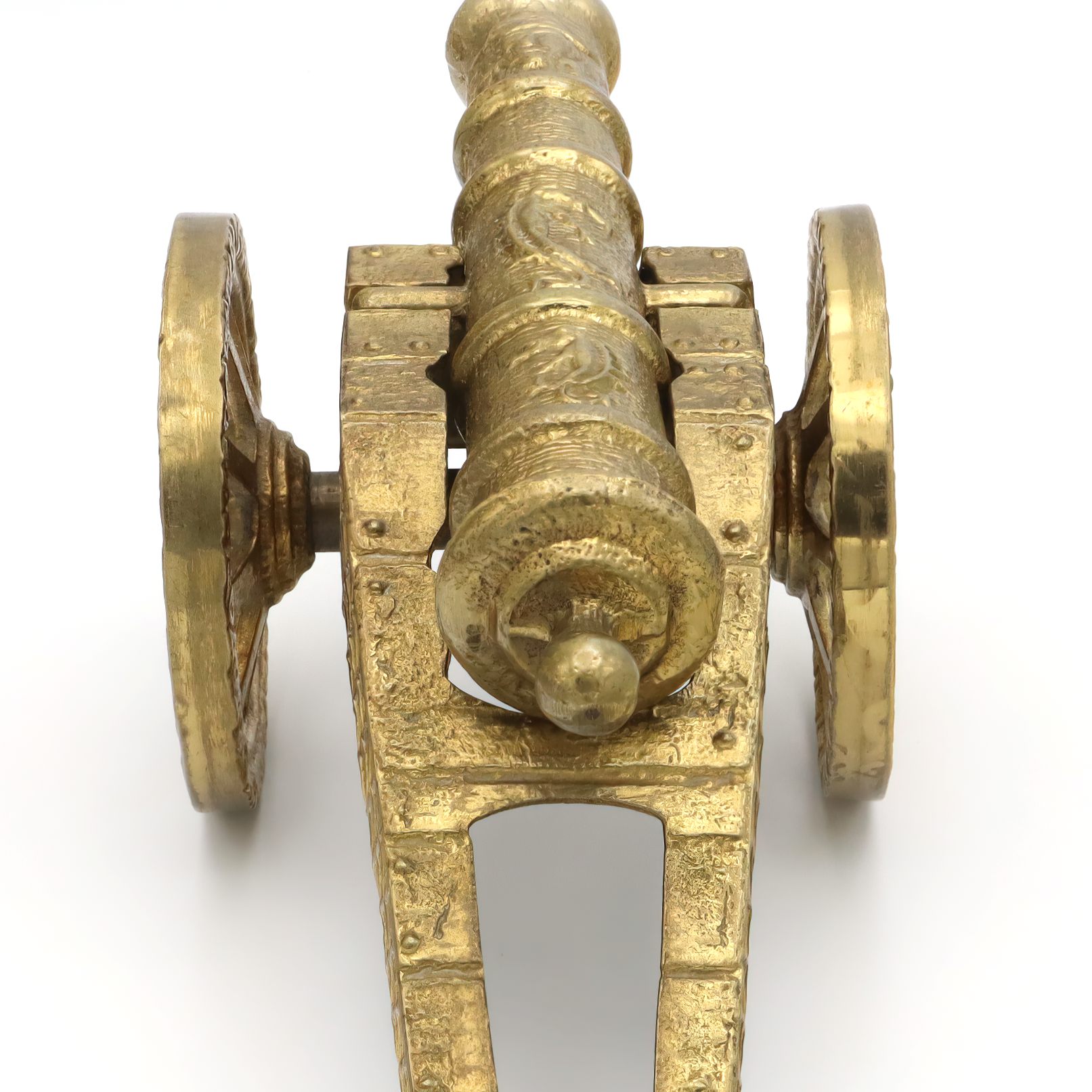 Bronze Cannon Statue Detailed View from Base Thumbnail for Bronze Cannon Statue - Military Decor - Vintage Bronze Art - Historical Cannon Sculpture - Antique Reproduction Cannon - War Memorabilia