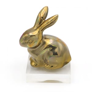 Polished Brass Rabbit Figurine - Vintage Bunny Decor - Brass Animal Statue - Easter Bunny Ornament - Mid Century Modern Brass Rabbit