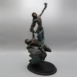 Bronze Statue Allegria - Art Deco Figure - Solid Bronze Heavy Statue - Vintage Home Decor - Antique Art Deco Sculpture
