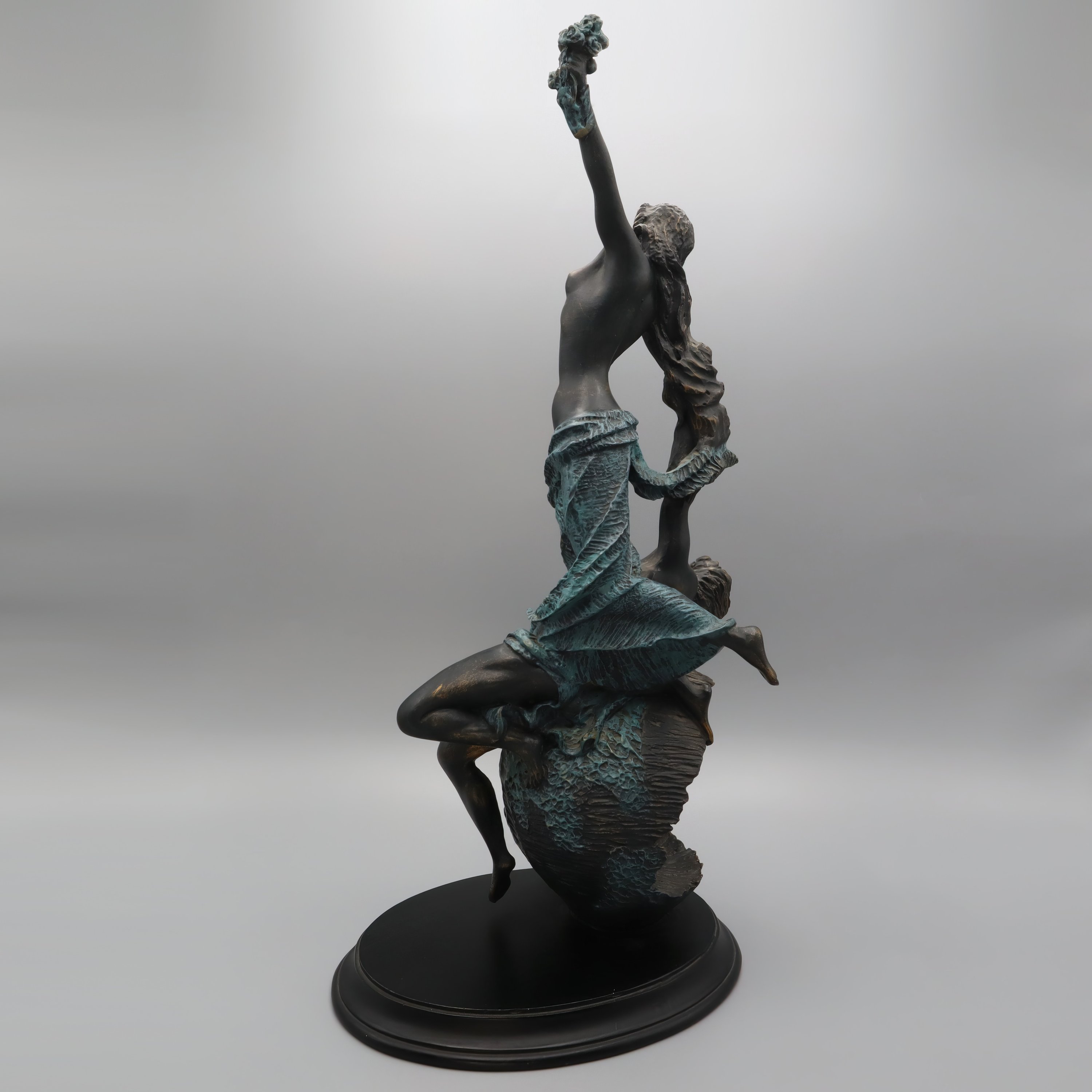 Bronze Statue Allegria - Art Deco Figure - Solid Bronze Heavy Statue - Vintage Home Decor - Antique Art Deco Sculpture