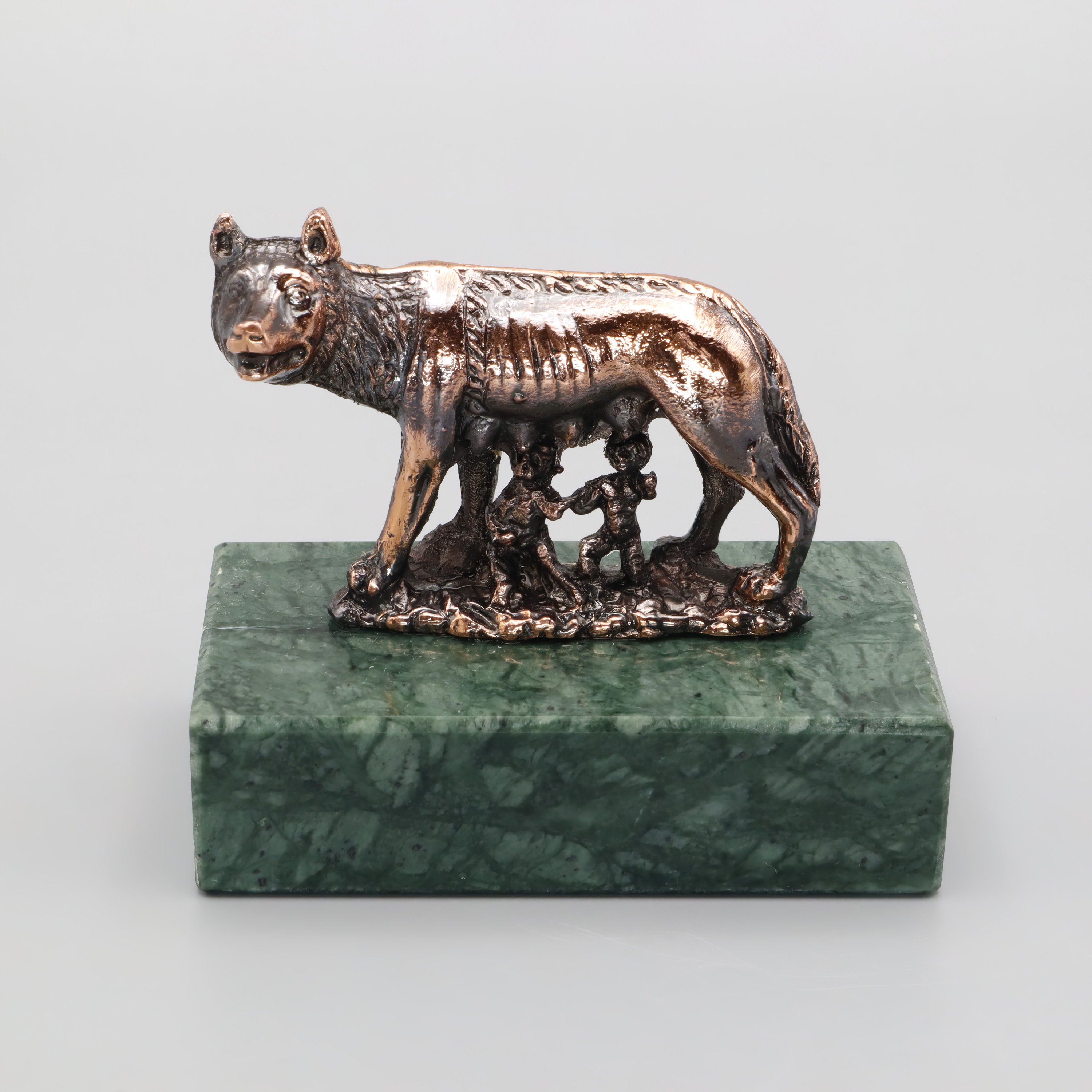 Capitoline Wolf With Romulus And Remus Bronze Statuette - Roman Mythology Figurine - Italian History Sculpture - Wolf And Twins Statue