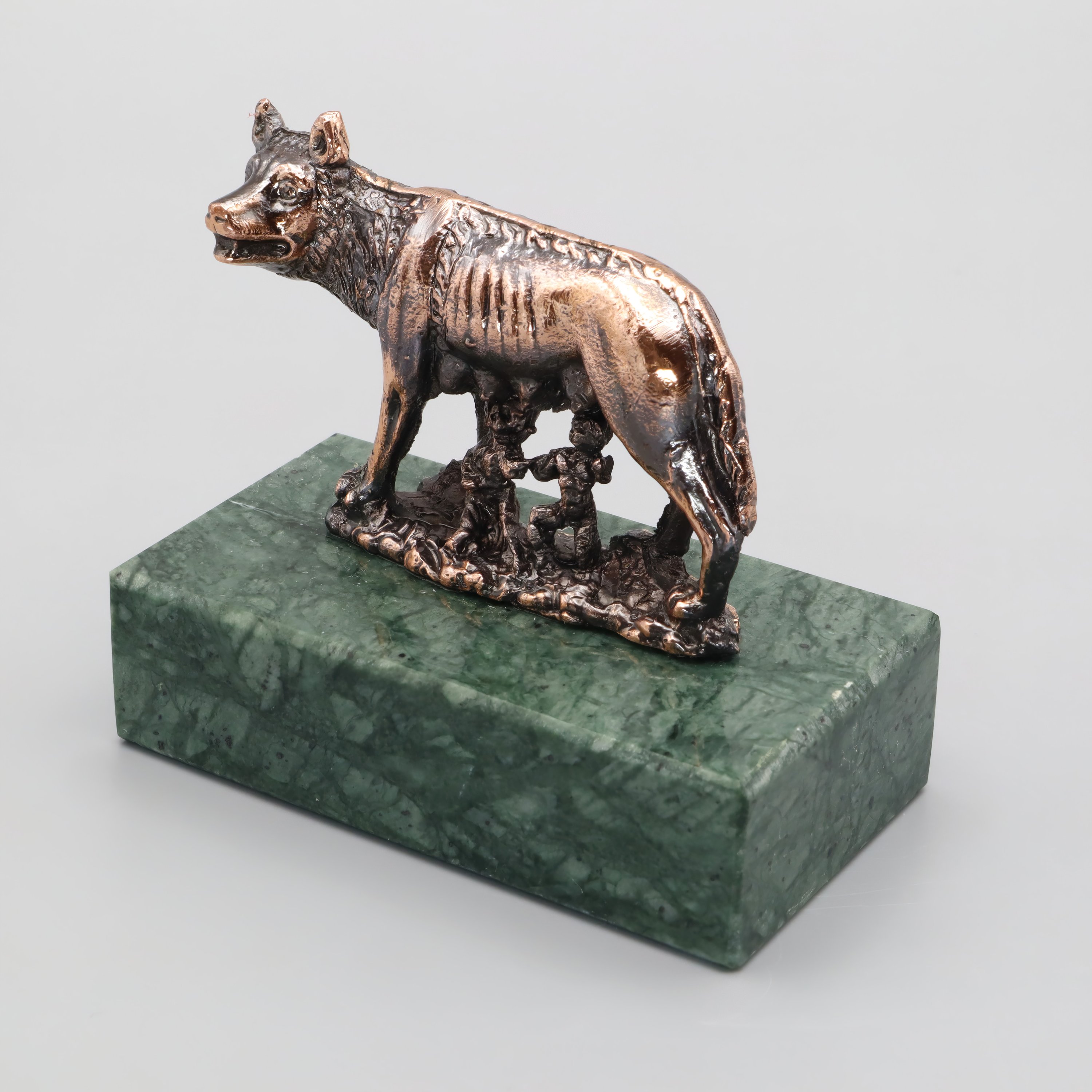 Capitoline Wolf With Romulus And Remus Bronze Statuette - Roman Mythology Figurine - Italian History Sculpture - Wolf And Twins Statue