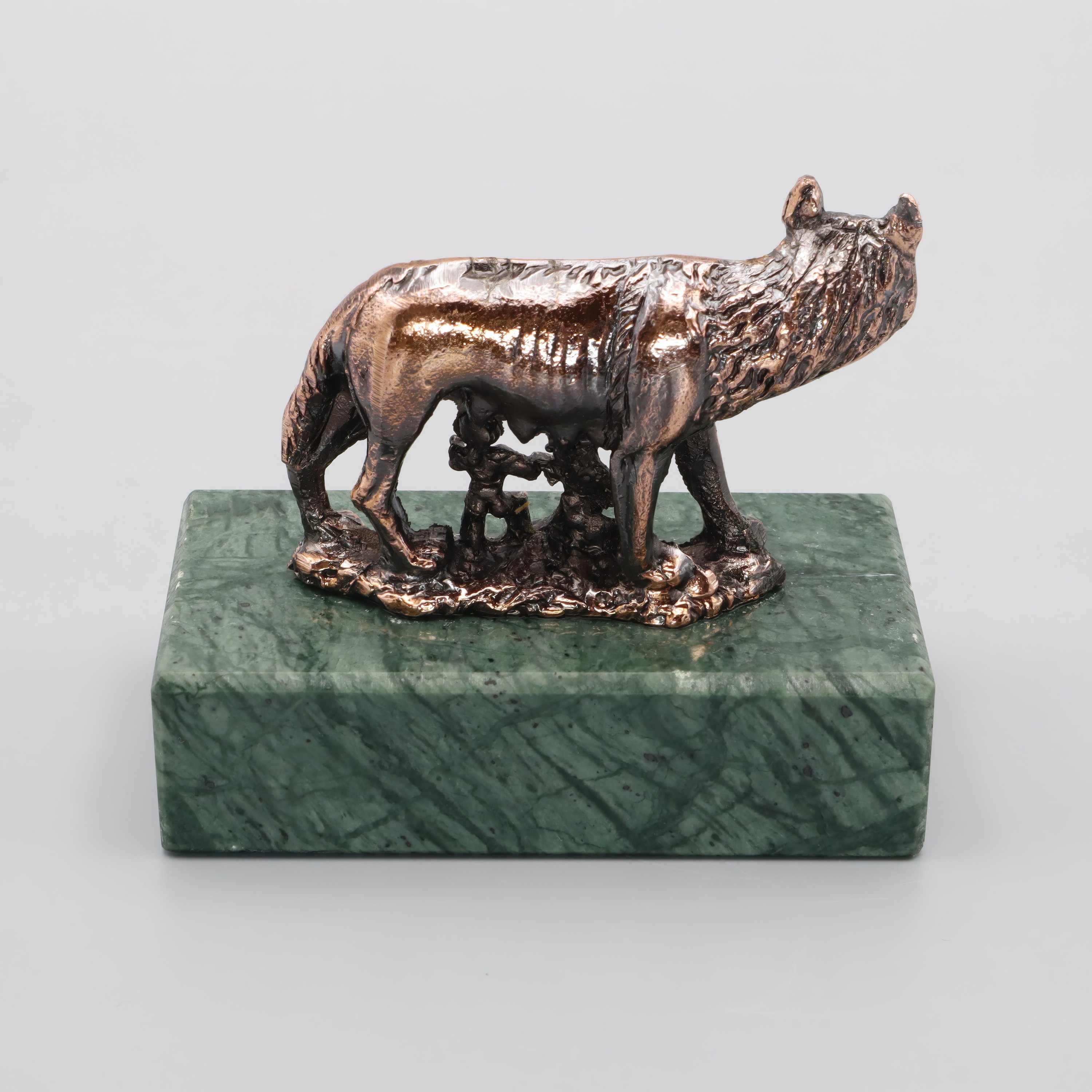 Capitoline Wolf With Romulus And Remus Bronze Statuette - Roman Mythology Figurine - Italian History Sculpture - Wolf And Twins Statue