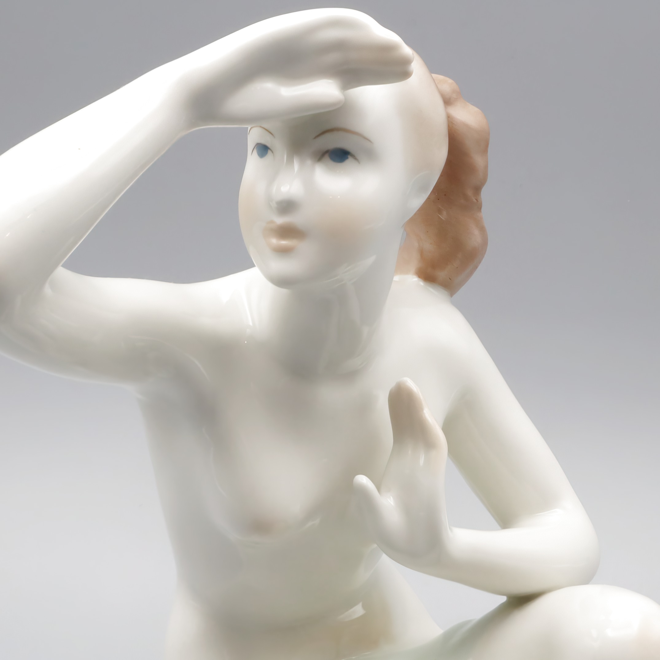 Elegant Lady Statue - Curiosity Of Antheia -  Woman Vintage 1970 Hand Painted Porcelain