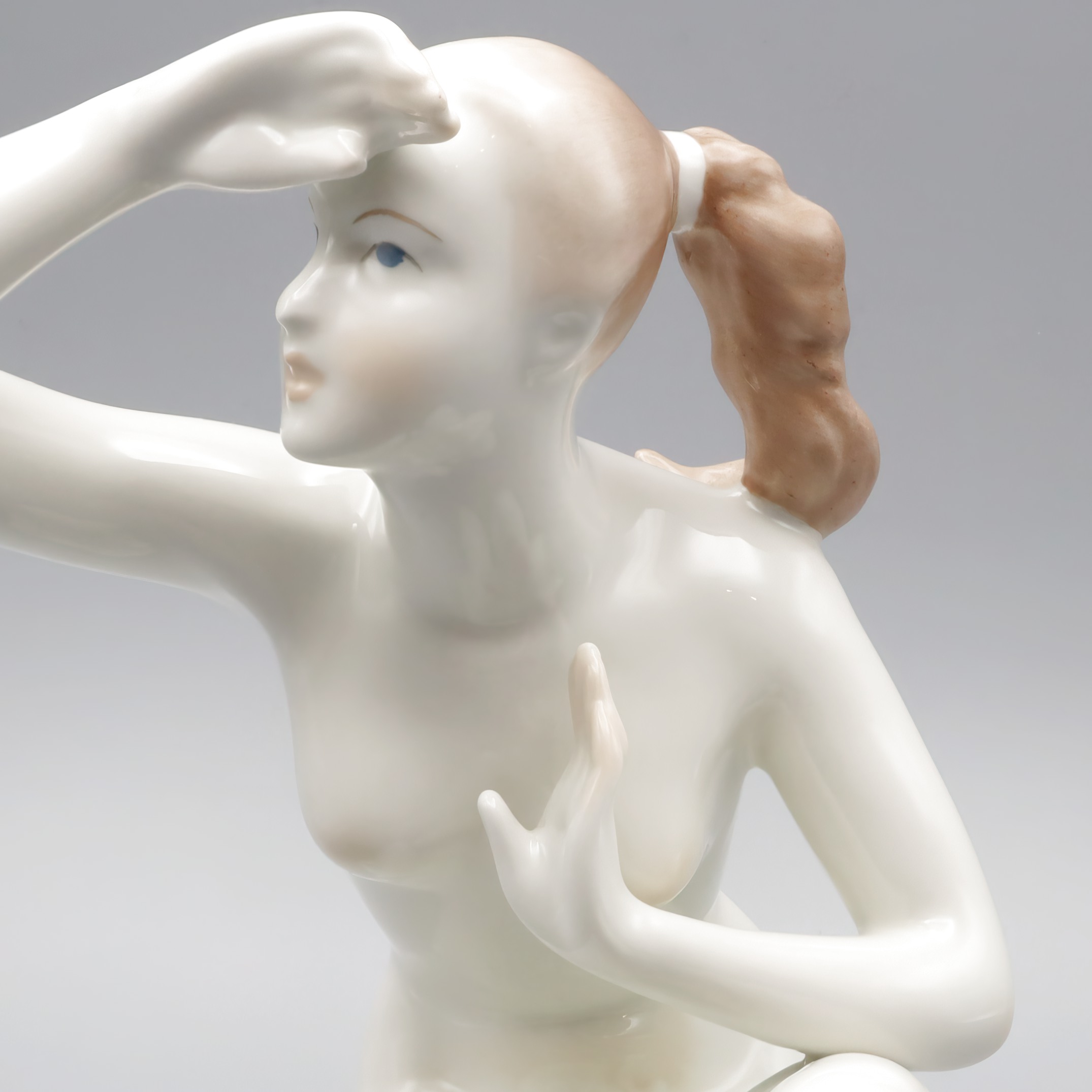 Elegant Lady Statue - Curiosity Of Antheia -  Woman Vintage 1970 Hand Painted Porcelain