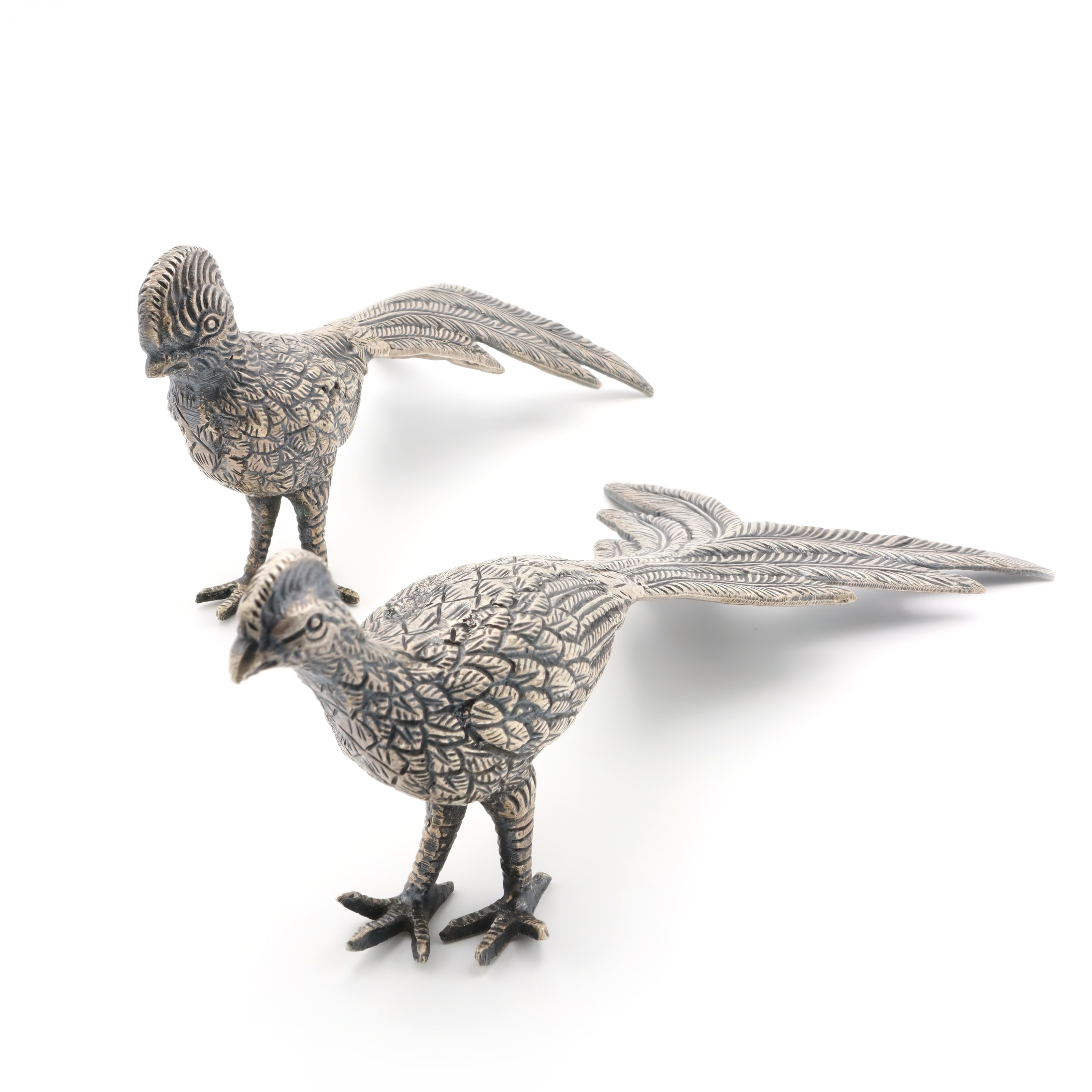 Vintage Metal Pheasant Figurines Collectible Home Decor Thumbnail for Vintage Metal Pheasant Figurines - Table Decoration - For Bird Lovers - Rustic Home Decor - Pair Of Pheasants - Animal Collectibles