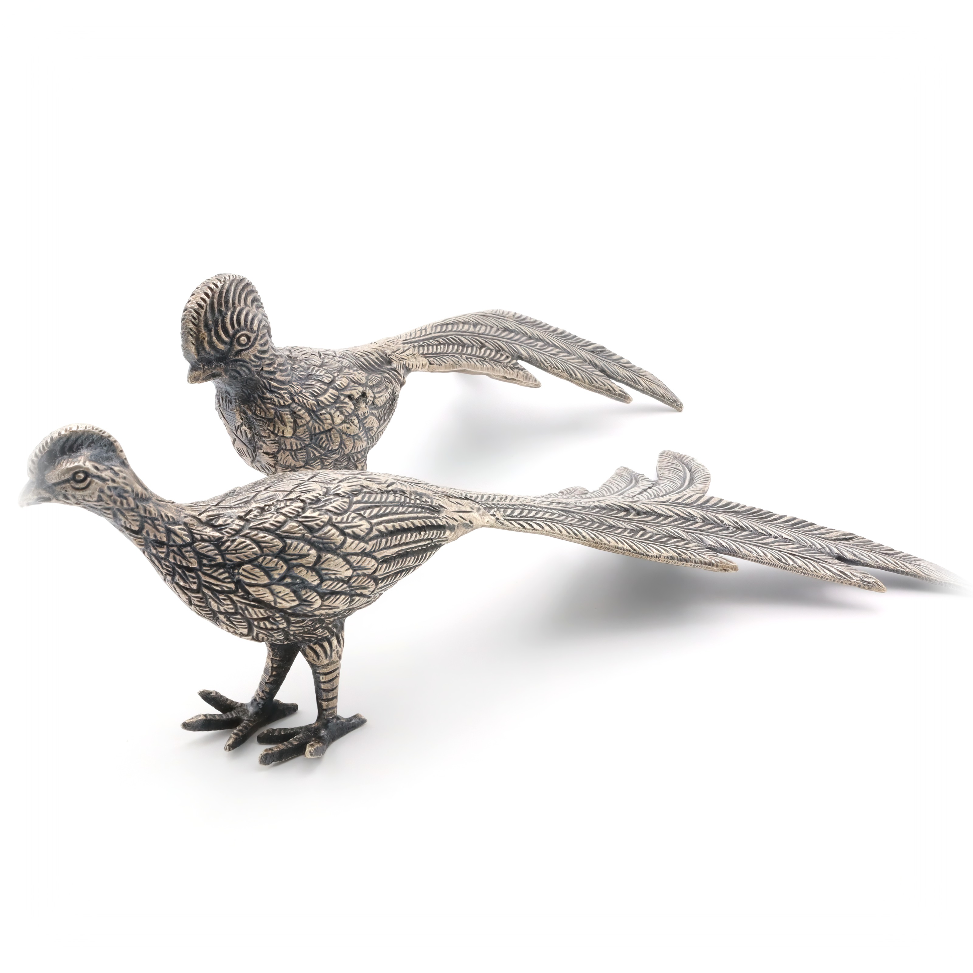 Vintage Metal Pheasant Figurines Pair Decorative Collectibles Thumbnail for Vintage Metal Pheasant Figurines - Table Decoration - For Bird Lovers - Rustic Home Decor - Pair Of Pheasants - Animal Collectibles