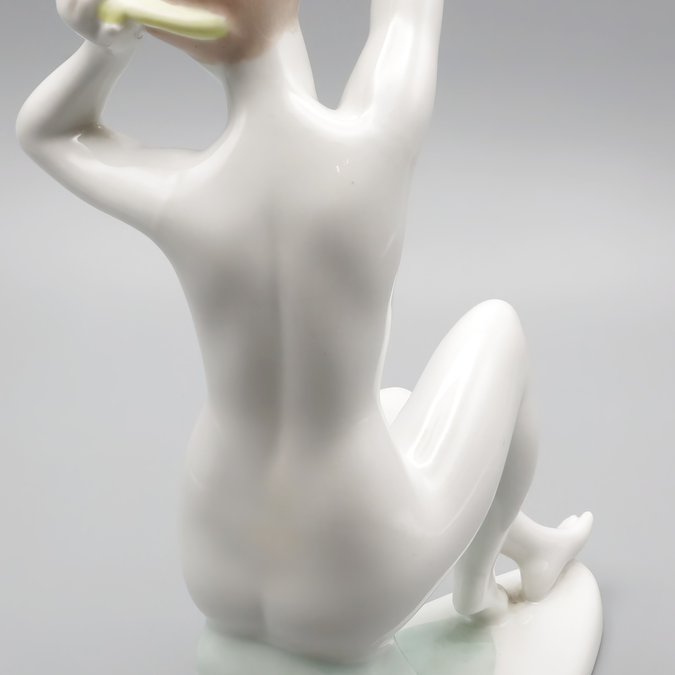 Retro Nude Figurine With Raised Arms - Vintage 1960s Porcelain Nude Lady Statue - Mid Century Modern Home Decor - Retro Glamour Figurine