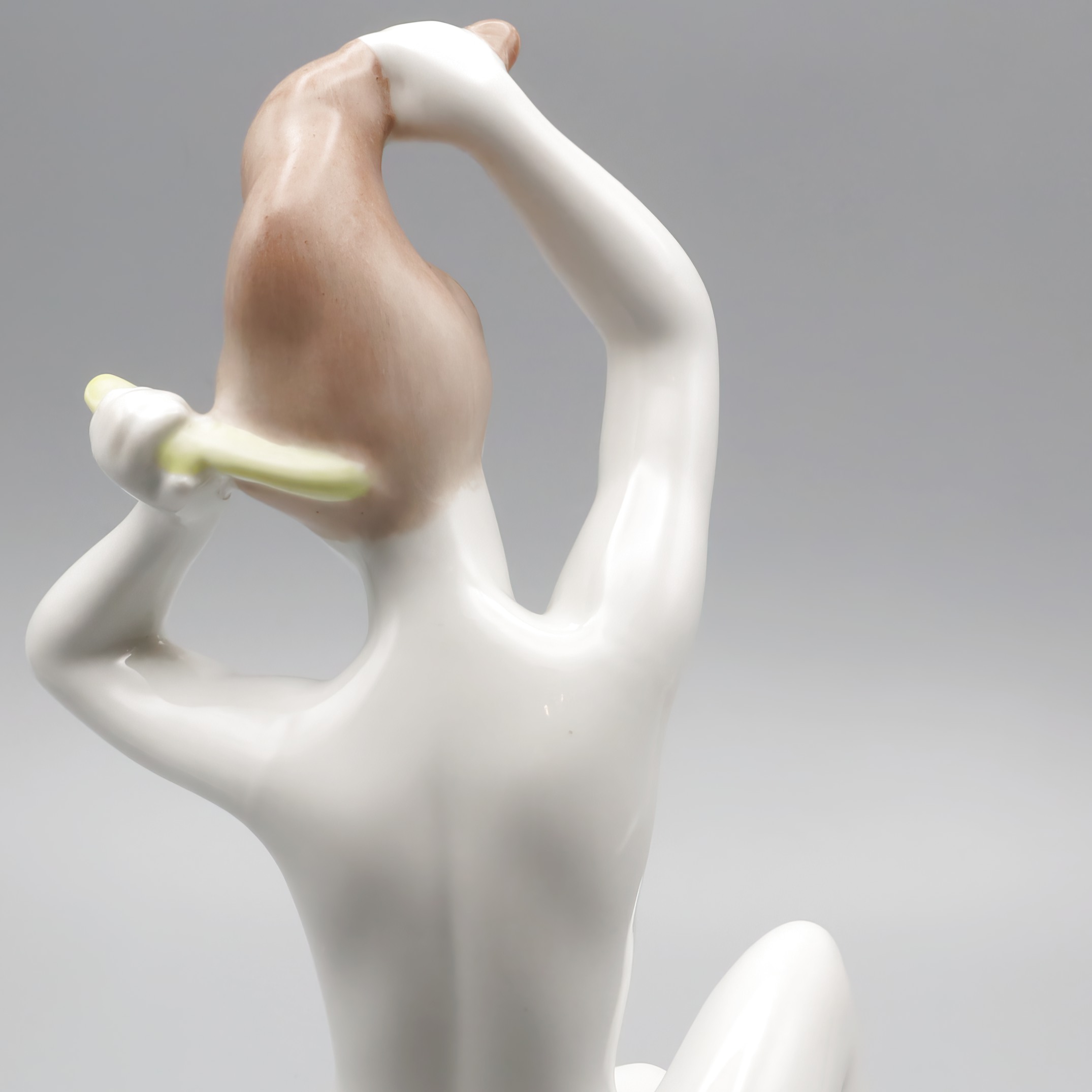Retro Nude Figurine With Raised Arms - Vintage 1960s Porcelain Nude Lady Statue - Mid Century Modern Home Decor - Retro Glamour Figurine