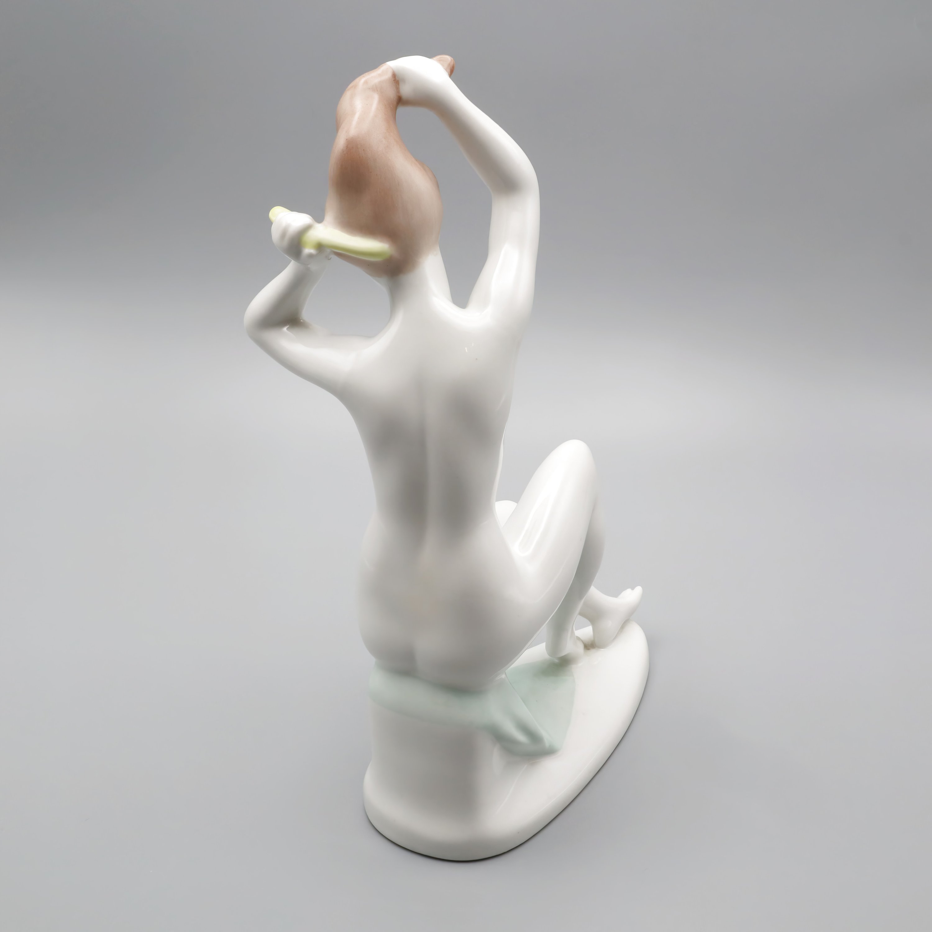 Retro Nude Figurine With Raised Arms - Vintage 1960s Porcelain Nude Lady Statue - Mid Century Modern Home Decor - Retro Glamour Figurine