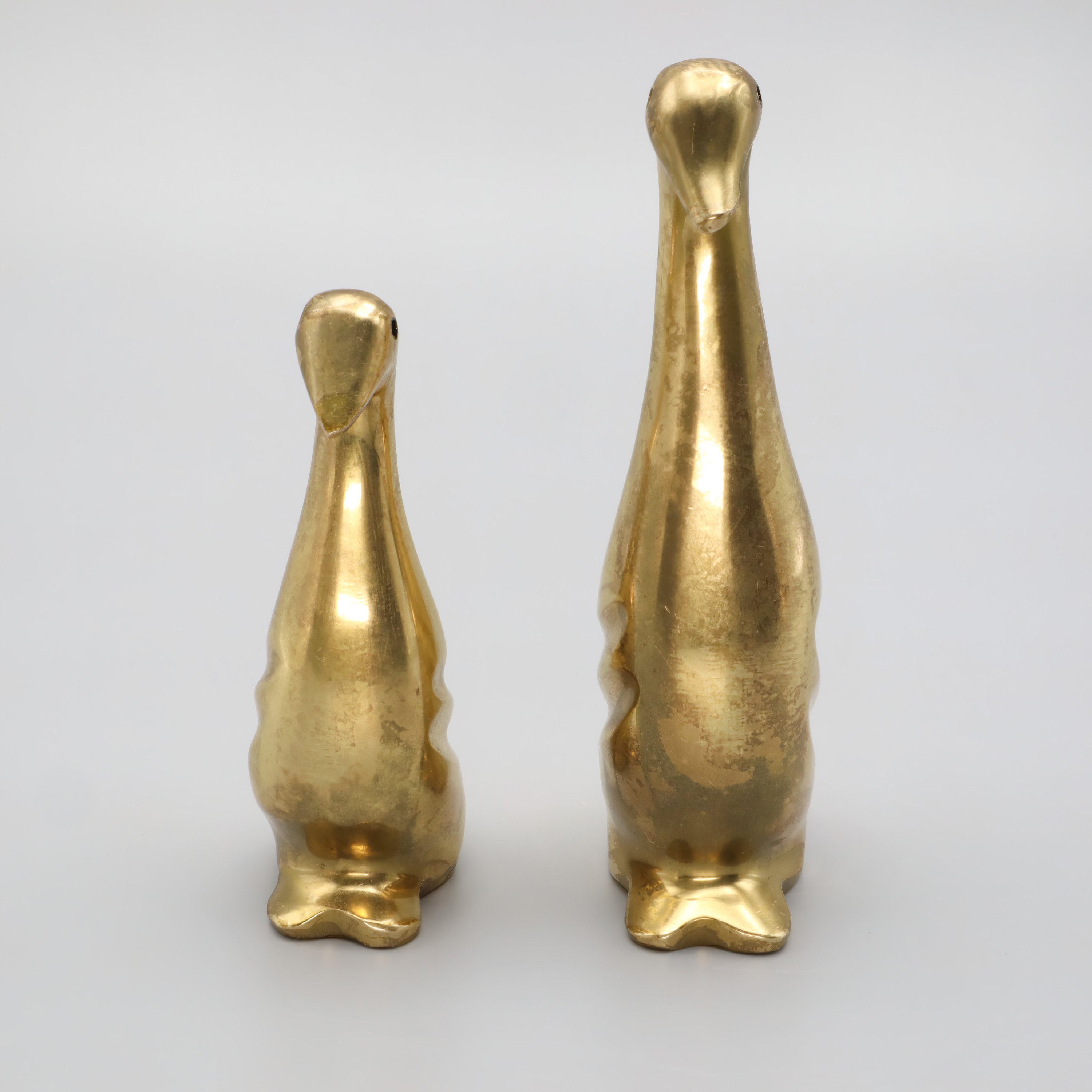Vintage Solid Brass Geese Figurines - Set Of 2 - Spanish Art Deco - Brass Bird Sculptures - Mid Century Home Decor - Retro Collectibles