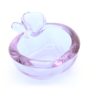 Murano Glass Ash Tray Apple - Blown Crystal Trinket Tray - Vintage Home Décor - Handmade Italian Art Glass - Mid Century Modern Glass Bowl