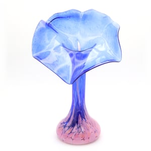 Murano Pink Blue Flower Vase - Hand Blown - Italian Art Glass - Vintage Home Decor - Collectible Glassware - Elegant Centerpiece