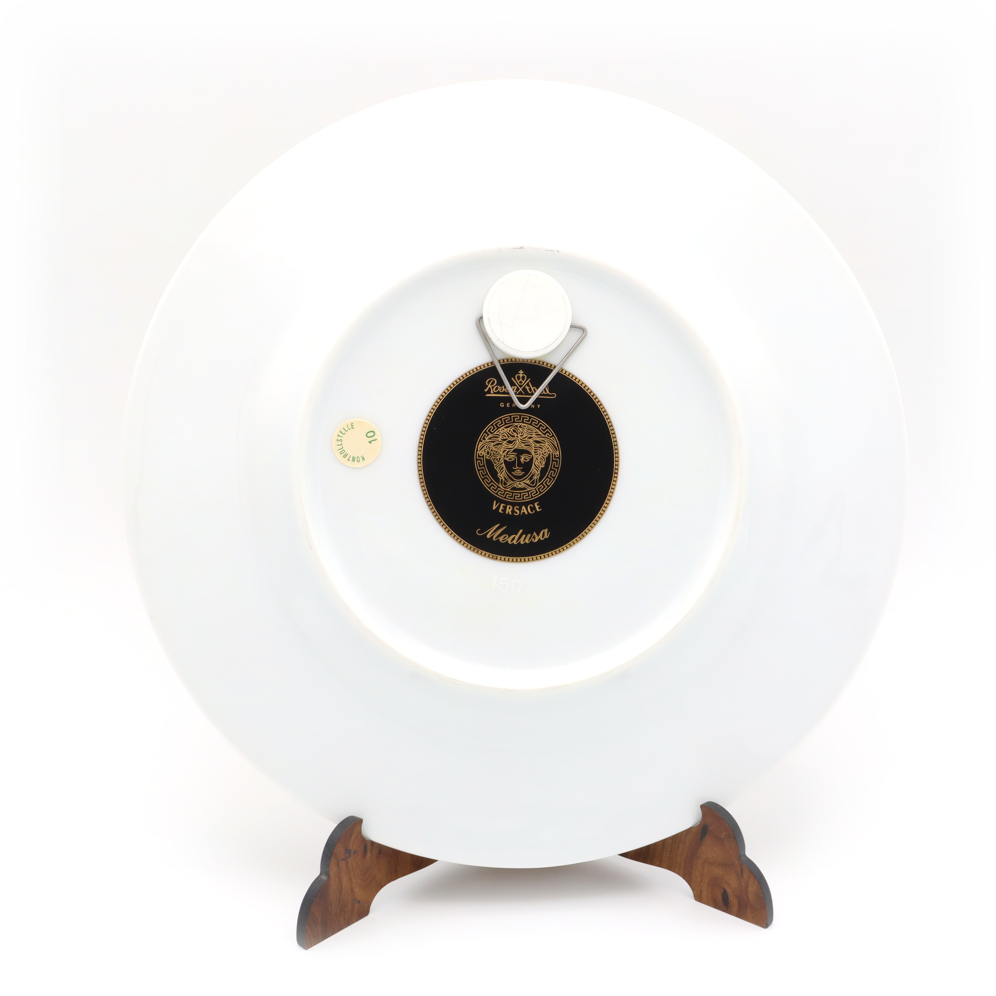 Versace Decor Plate by Rosenthal Base View Thumbnail for Versace Decor Plate By Rosenthal - Vintage Porcelain Plate - Luxury Home Decor - Collectible Wall Art - Designer Tableware